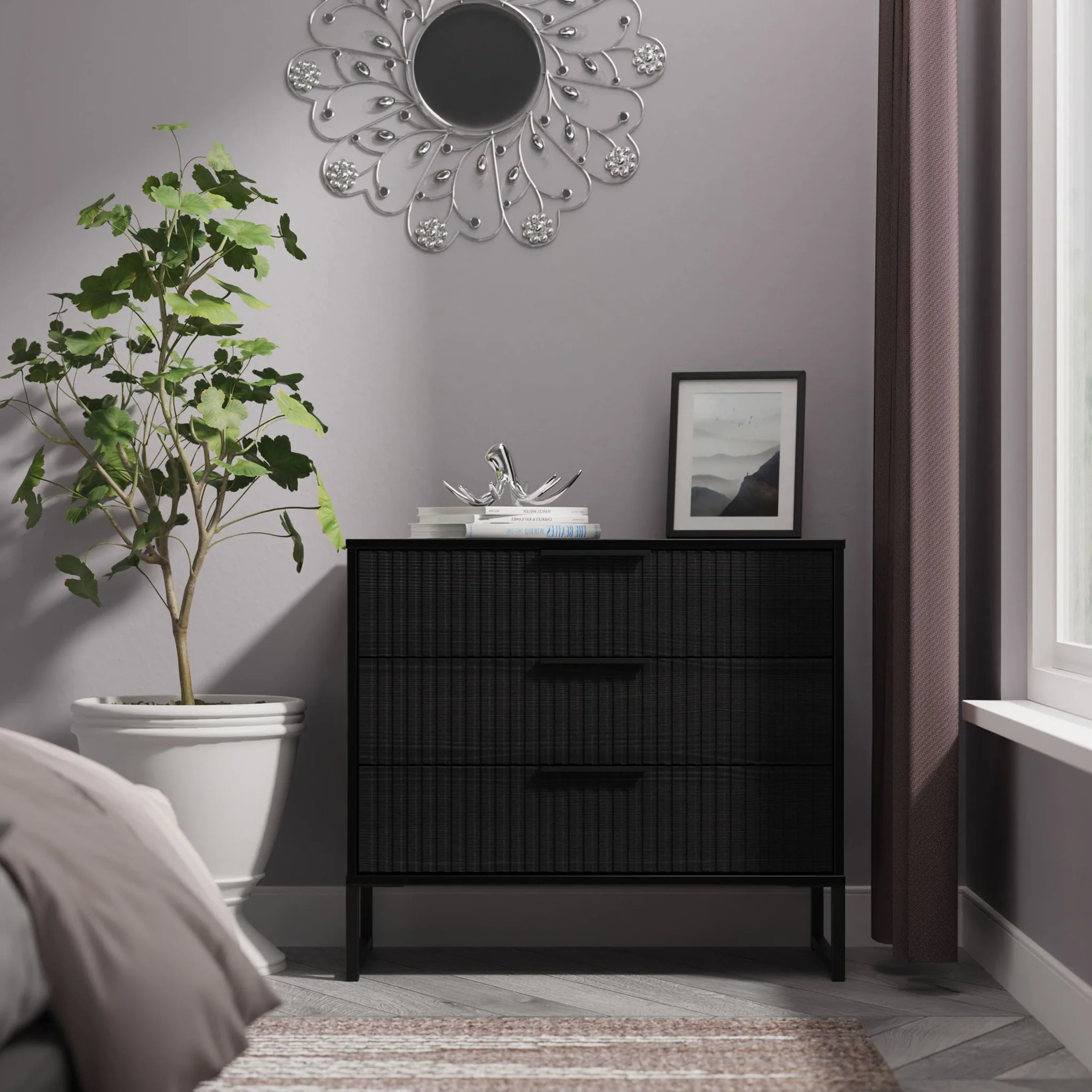 Callo Fluted 3 Drawer Wide Chest - Image 8
