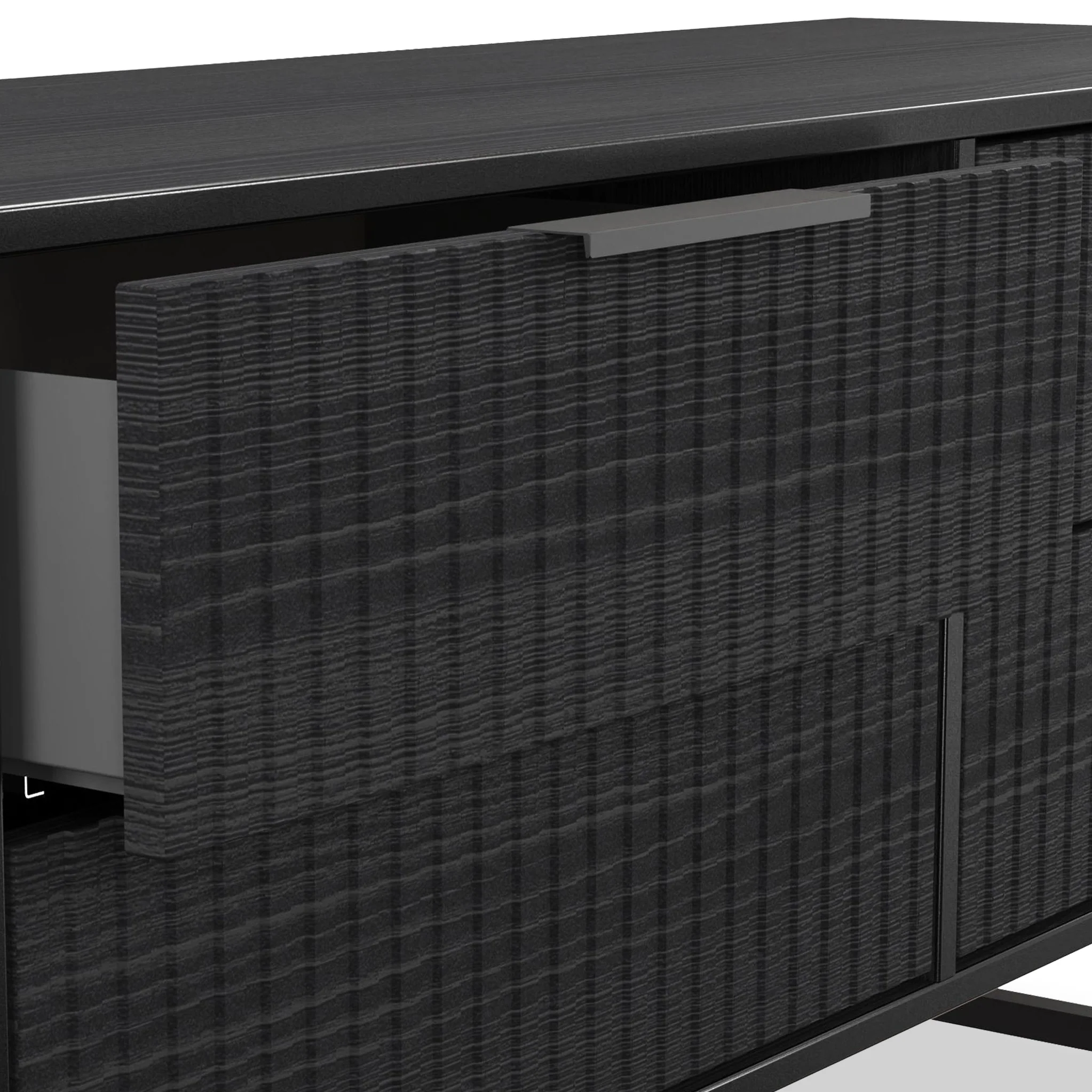 Callo Fluted 4 Drawer Low Storage Unit - Image 11