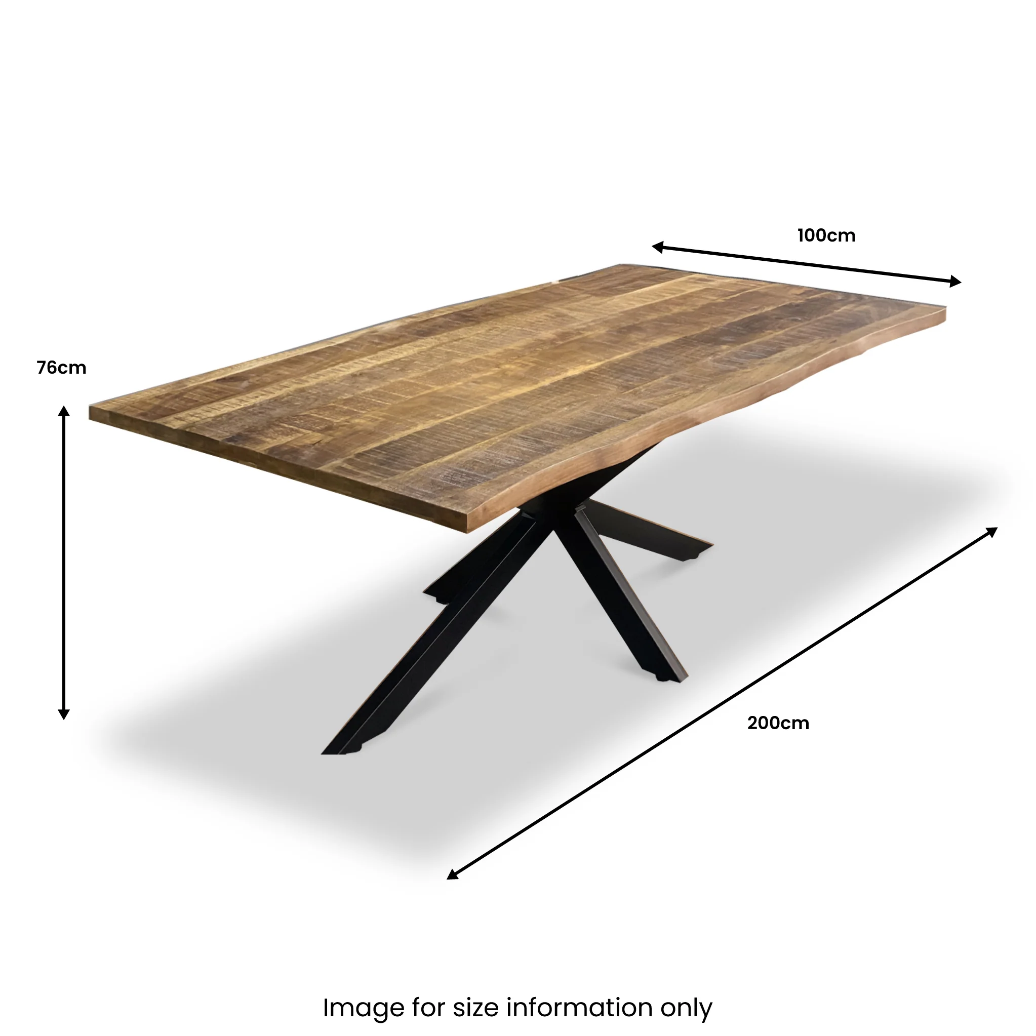 Carrow 200cm Mango Wood Dining Table - Image 3