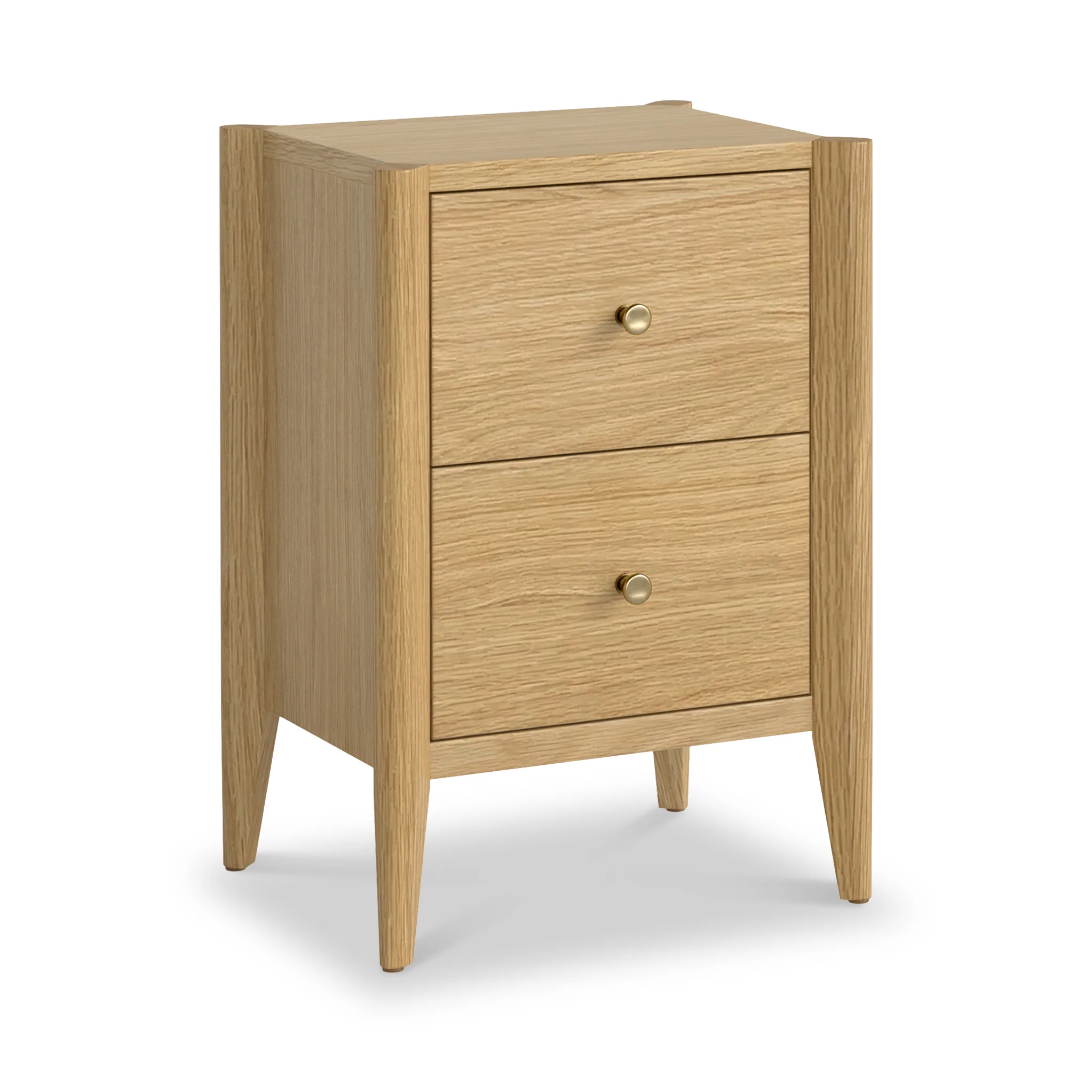 Cavell Oak 2 Drawer Bedside Table - Image 2