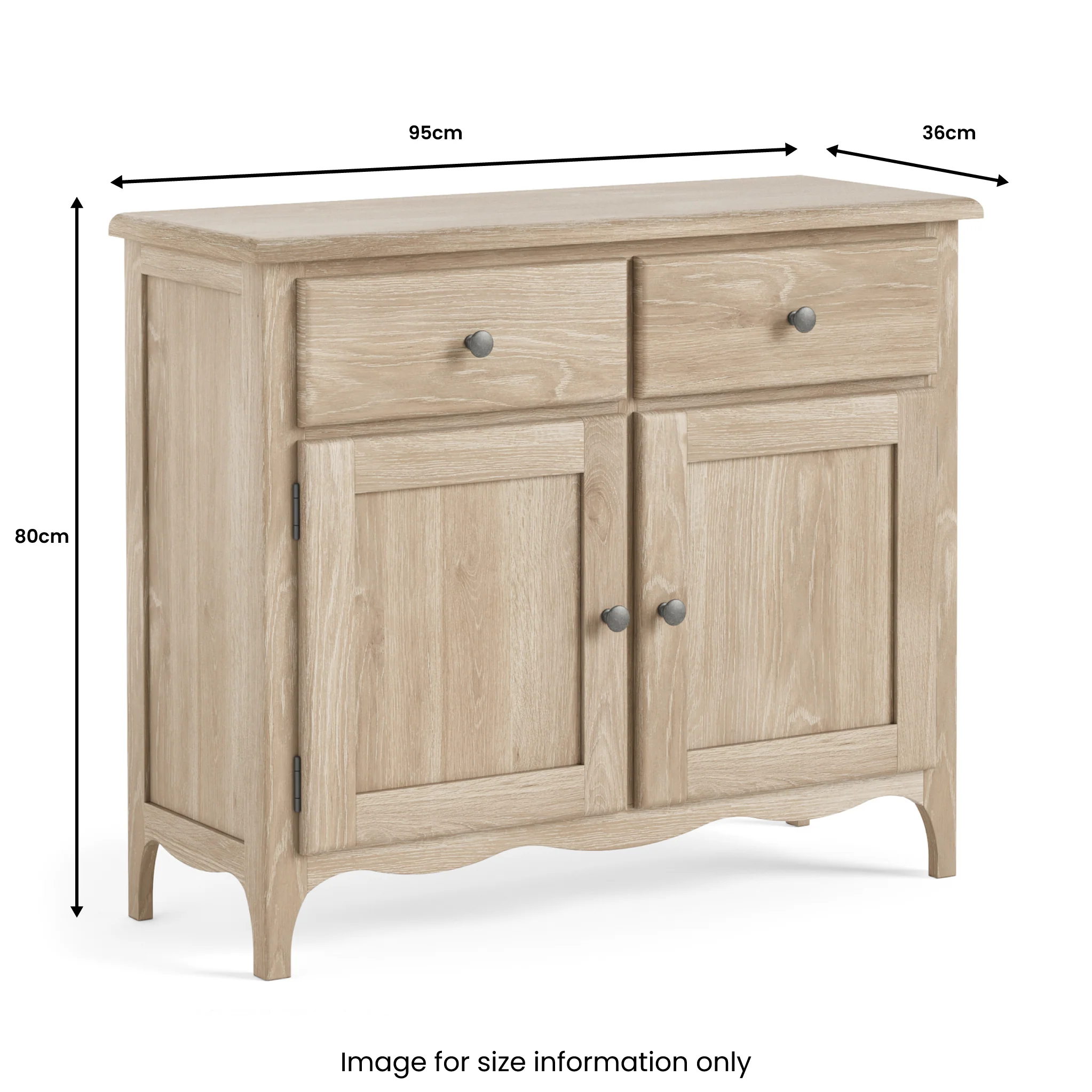 Celine Washed Oak Small Sideboard - Image 10