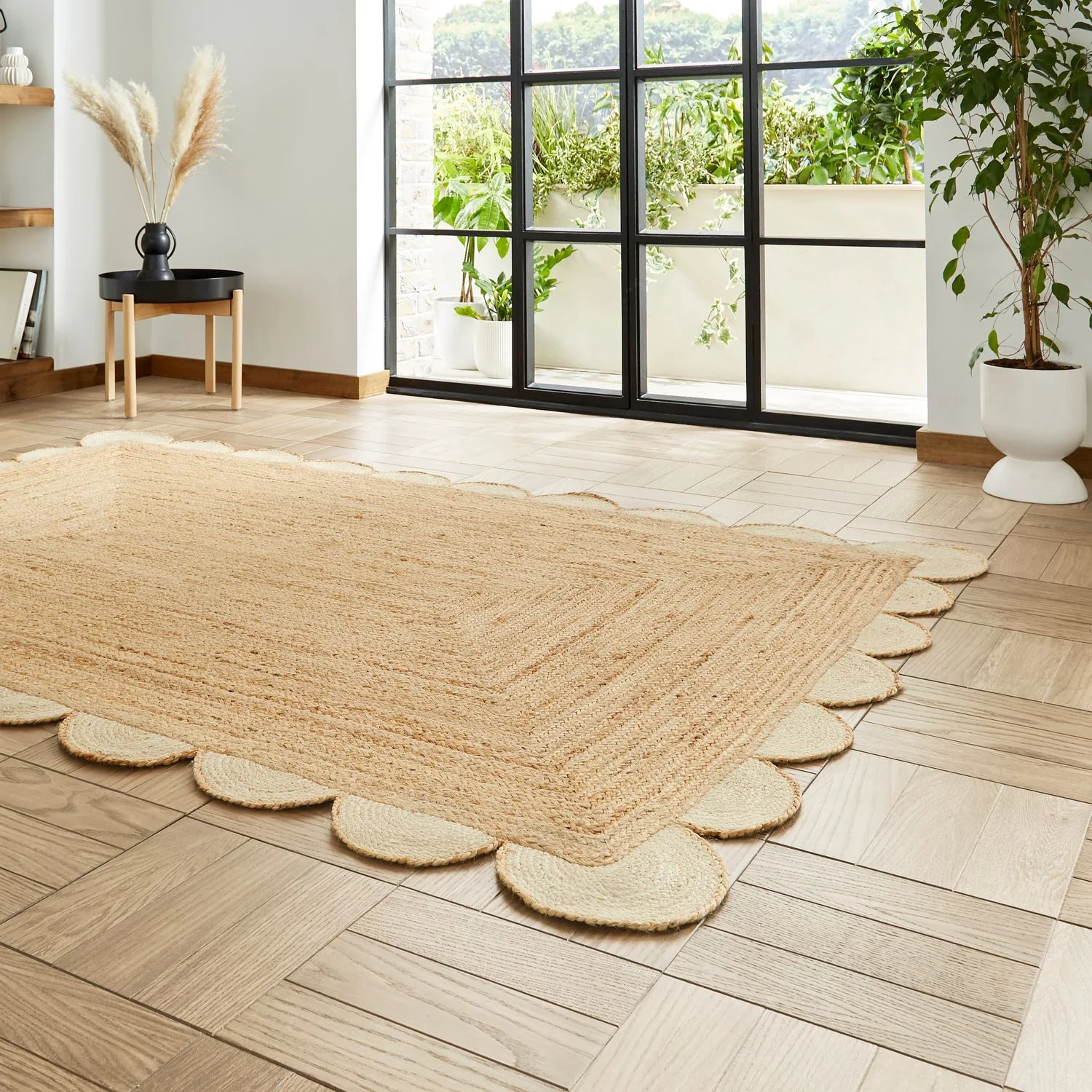 Chesney Jute Scalloped Edge Natural Rug - Image 3