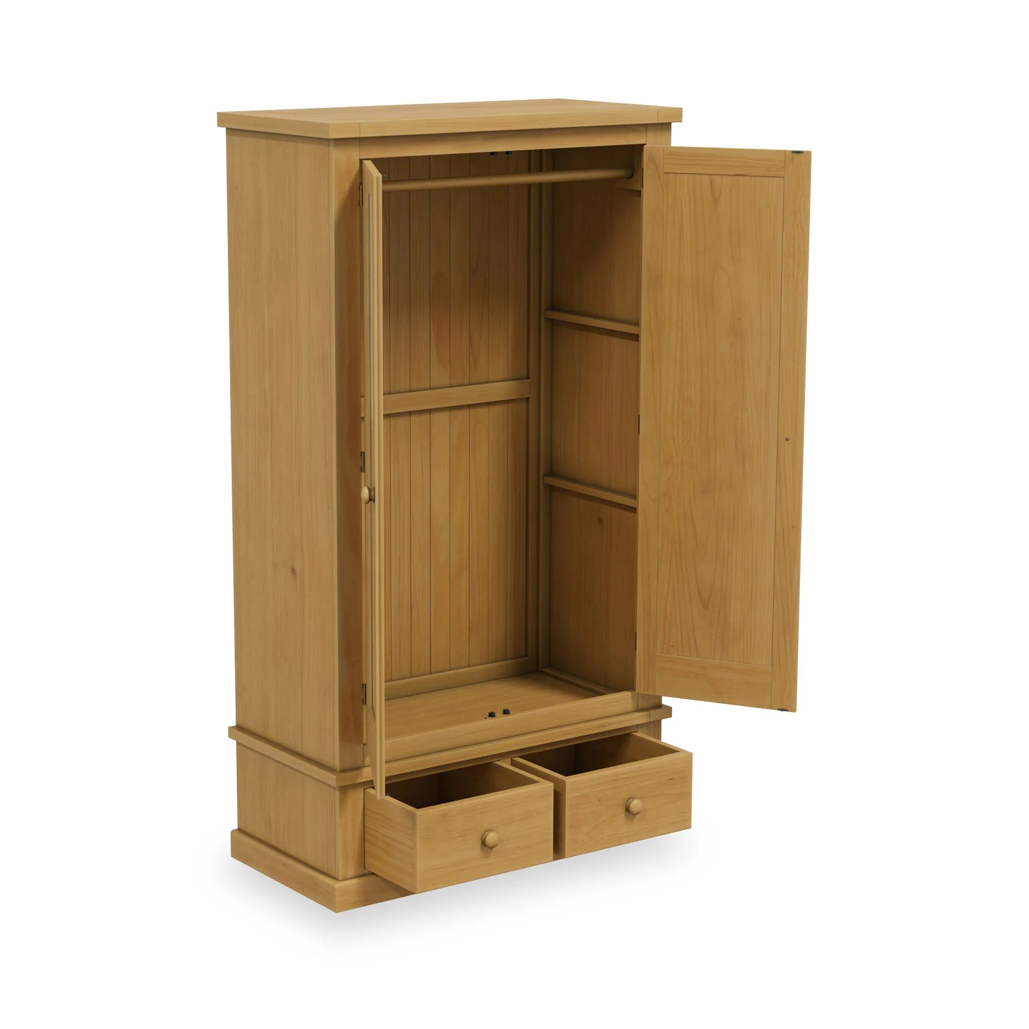 Chiswick Pine Double Wardrobe with Mirror - Image 3