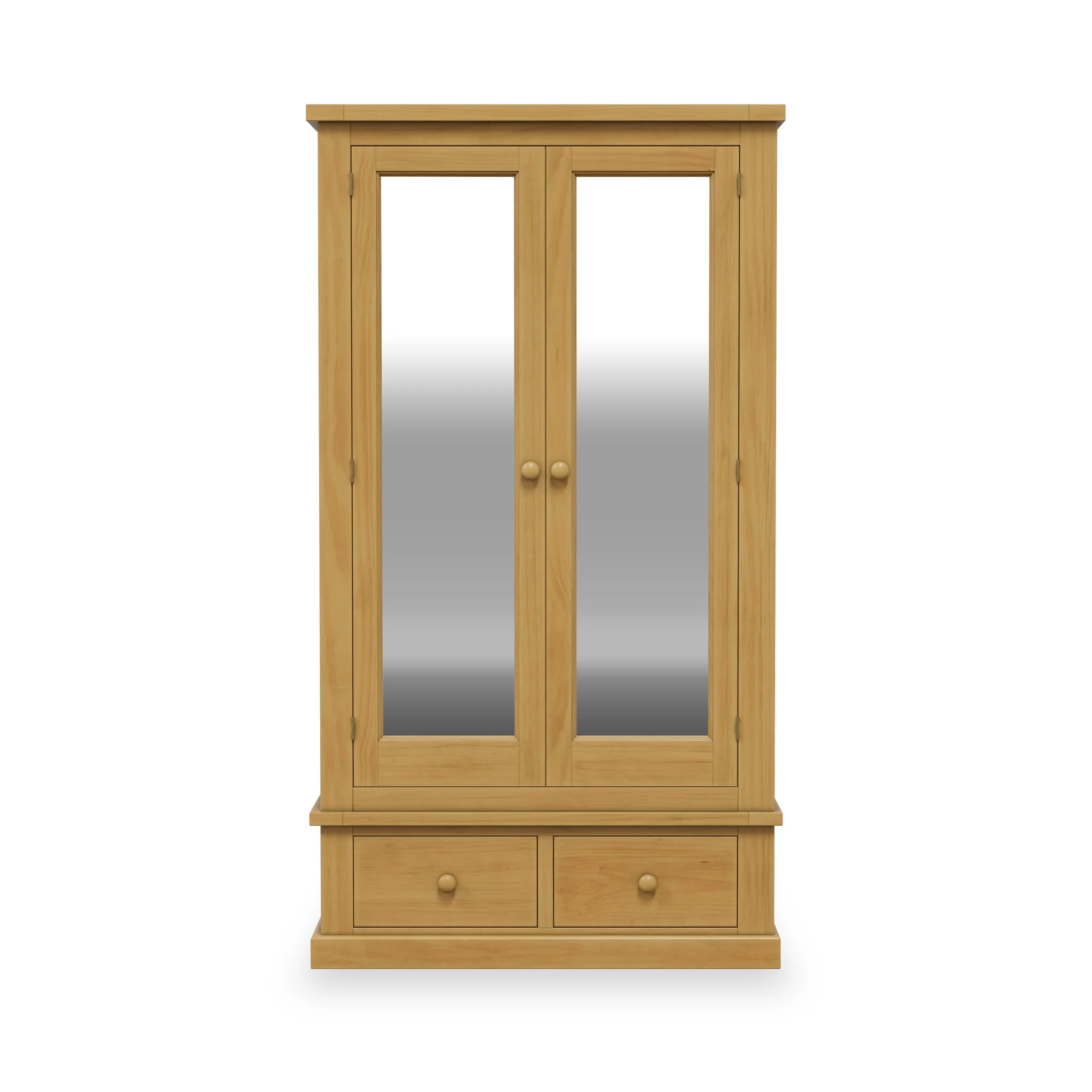 Chiswick Pine Double Wardrobe with Mirror - Image 4