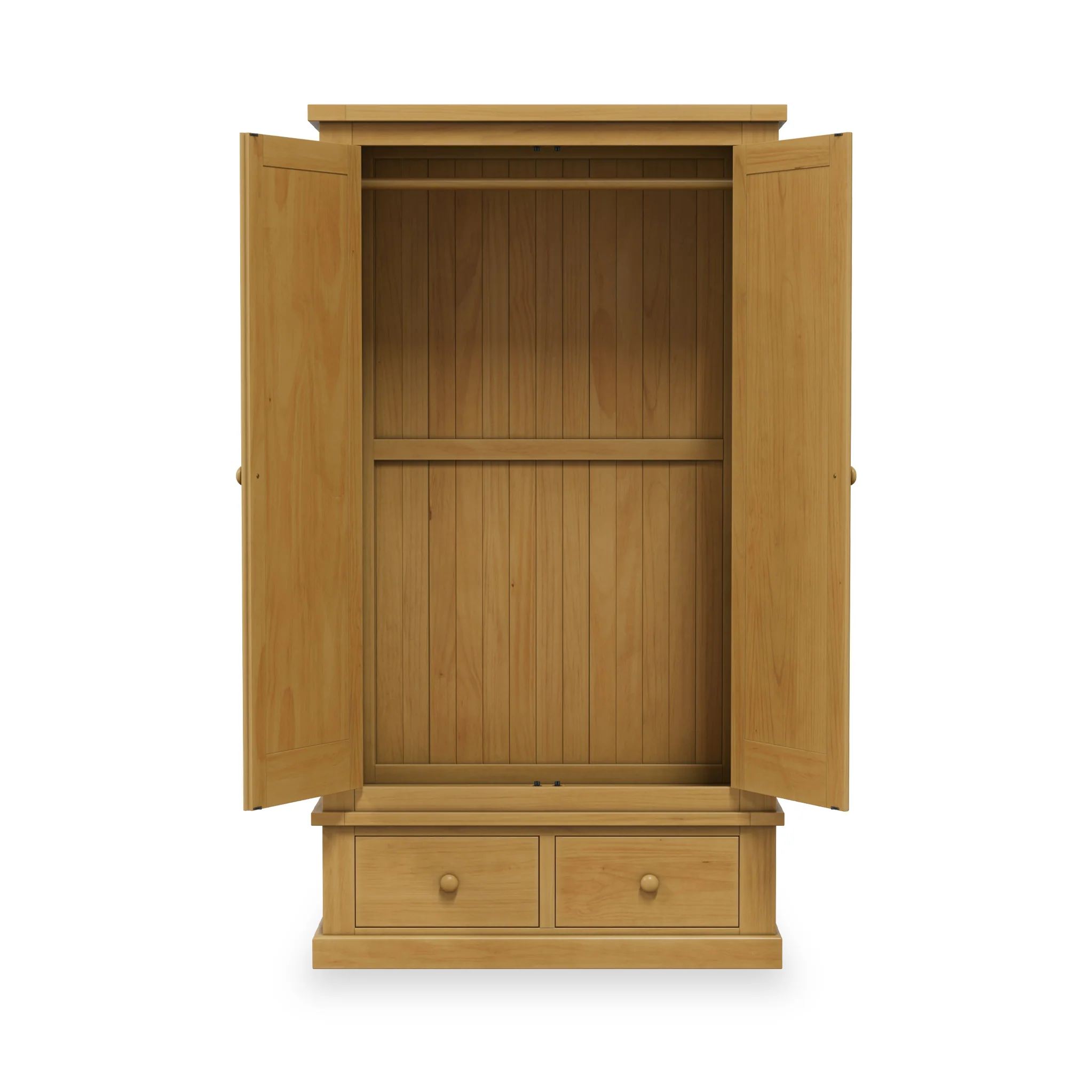 Chiswick Pine Double Wardrobe with Mirror - Image 5