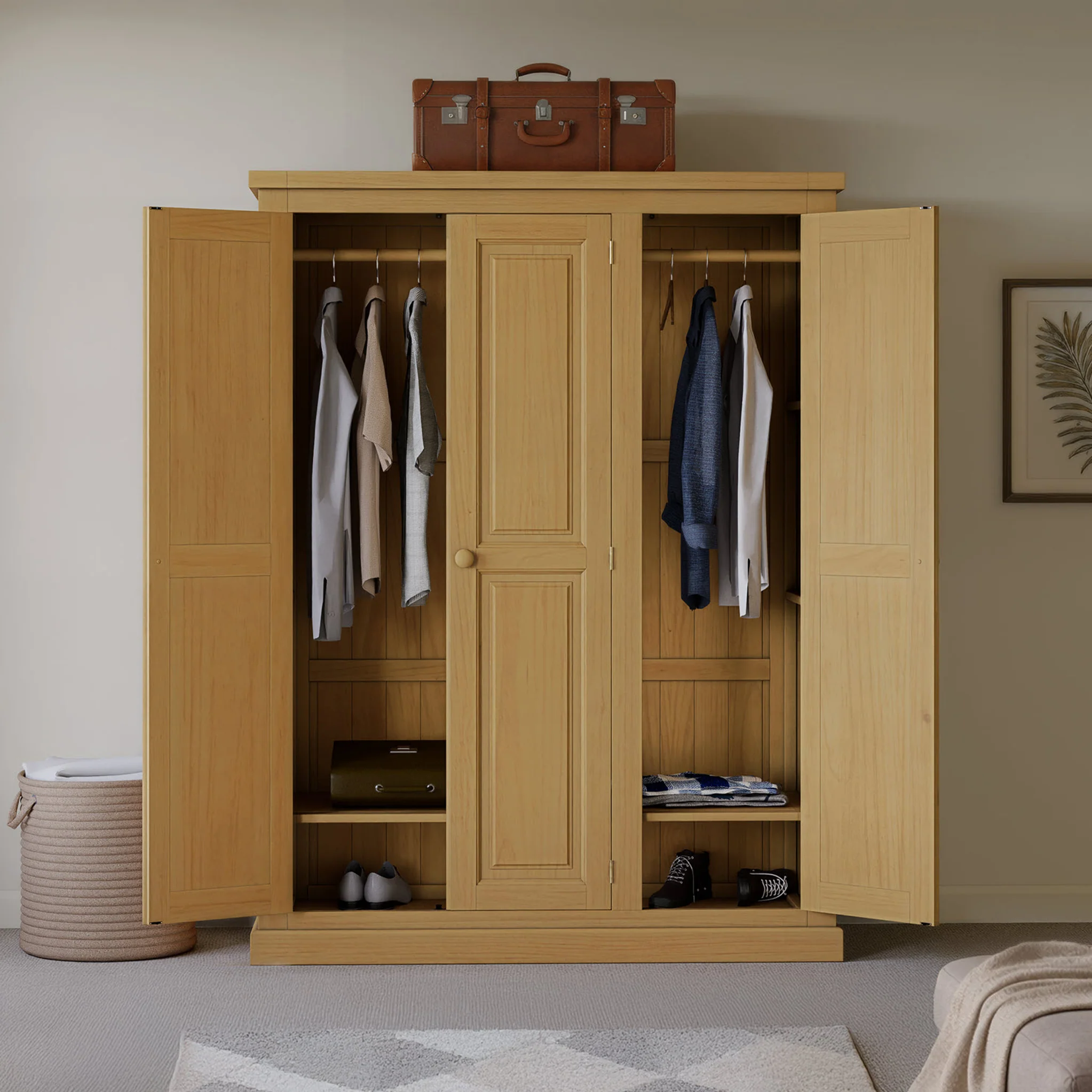 Chiswick Pine Triple Wardrobe - Image 2