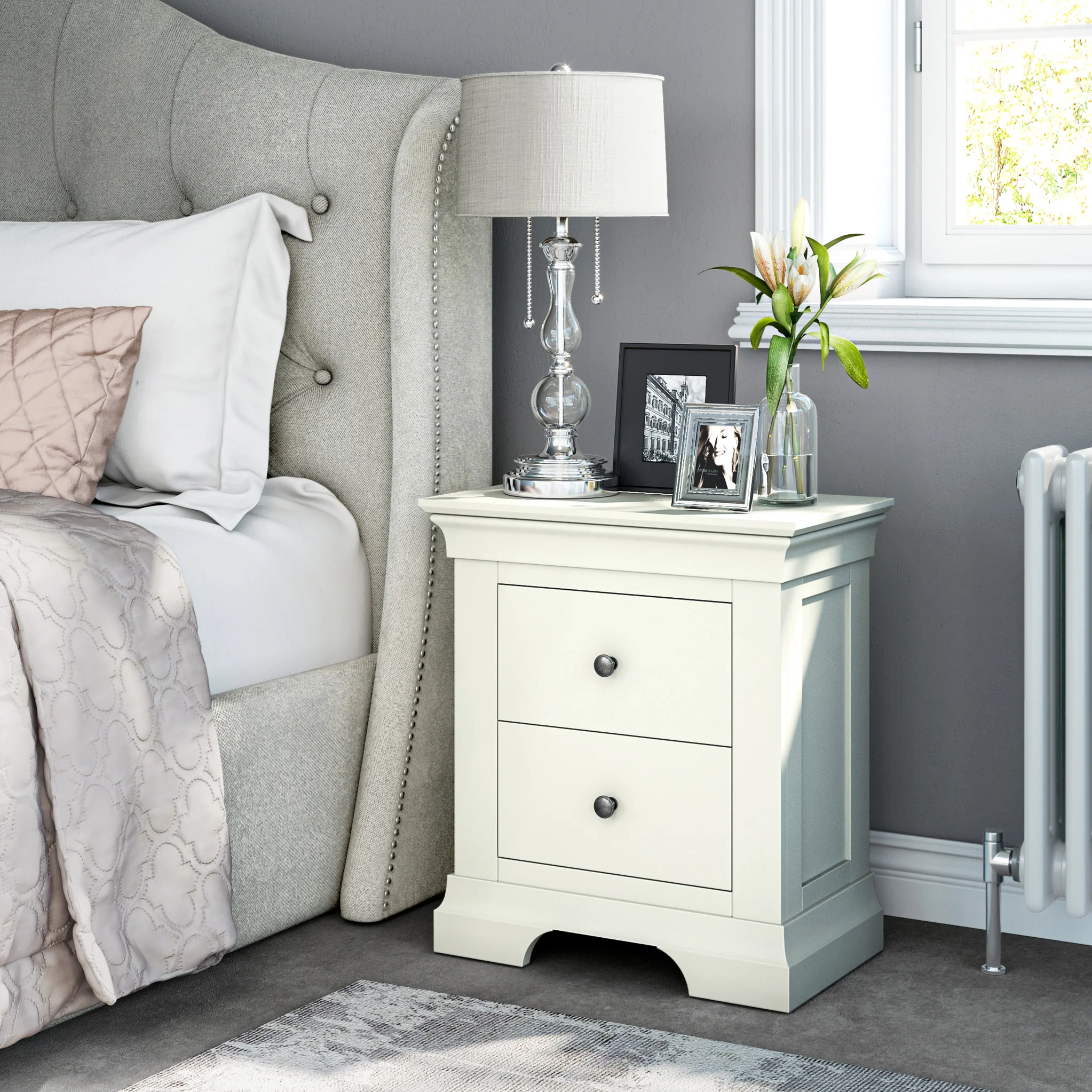 Colette 2 Drawer Bedside Table - Image 11