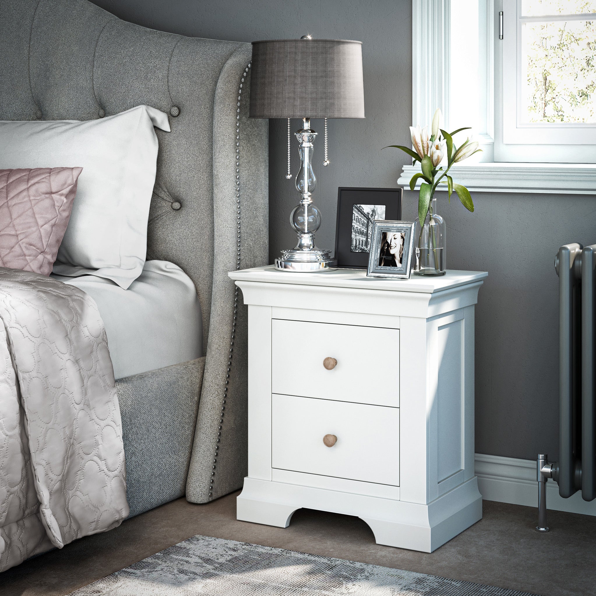 Colette 2 Drawer Bedside Table - Image 23