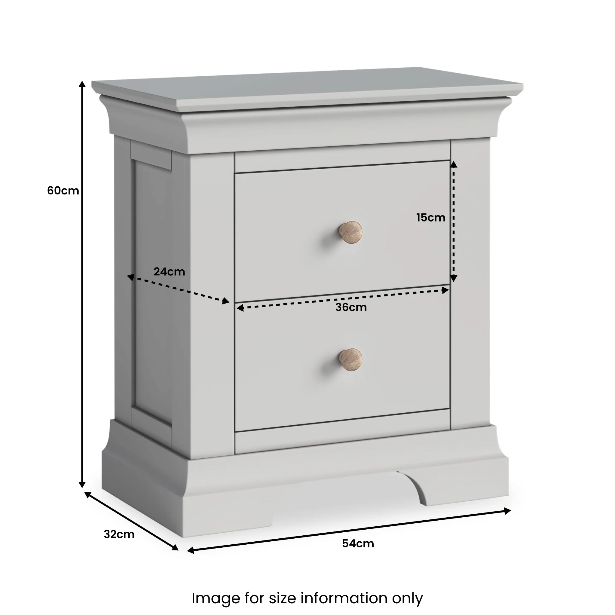 Colette 2 Drawer Bedside Table - Image 43