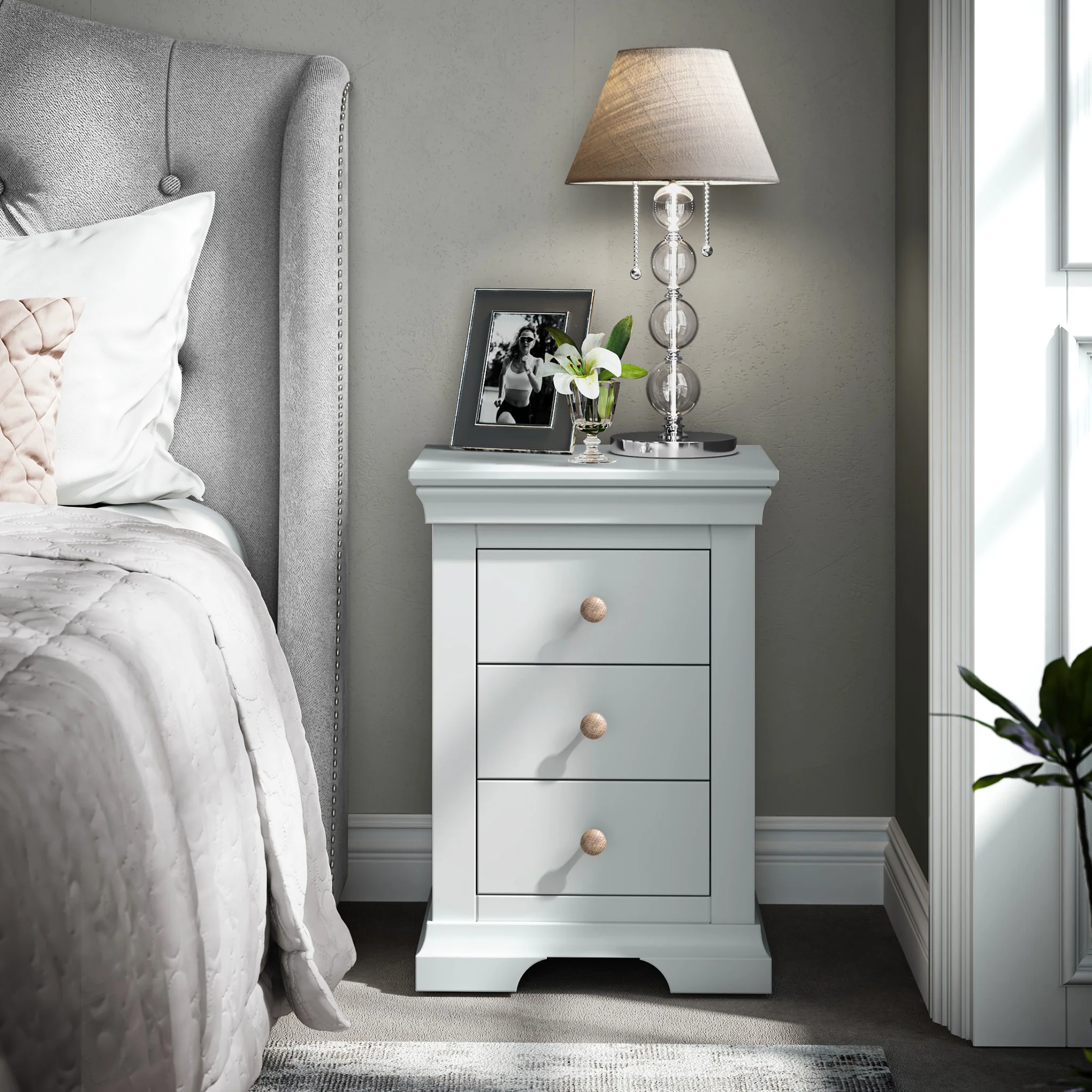 Colette 3 Drawer Bedside Table - Image 16