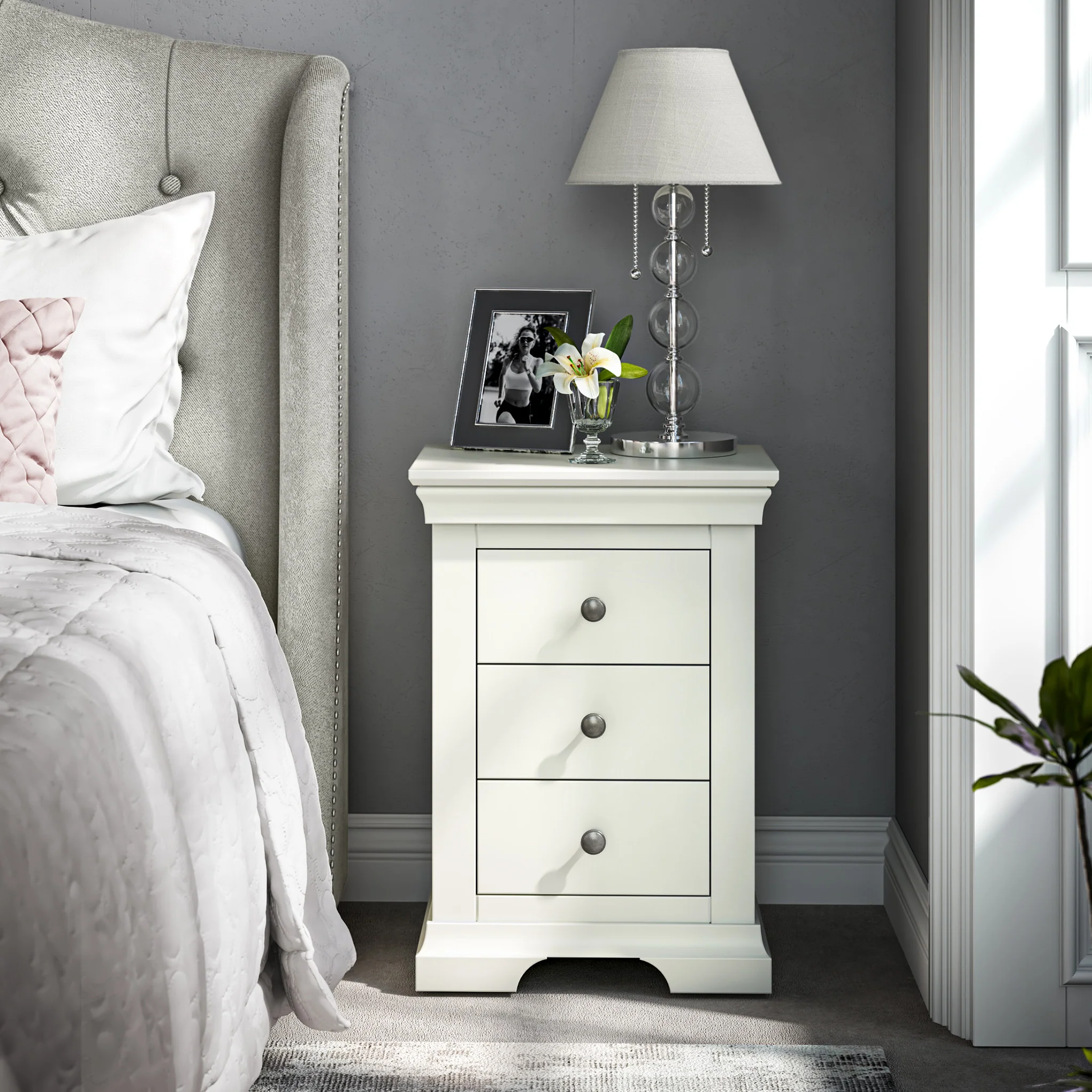 Colette 3 Drawer Bedside Table - Image 30