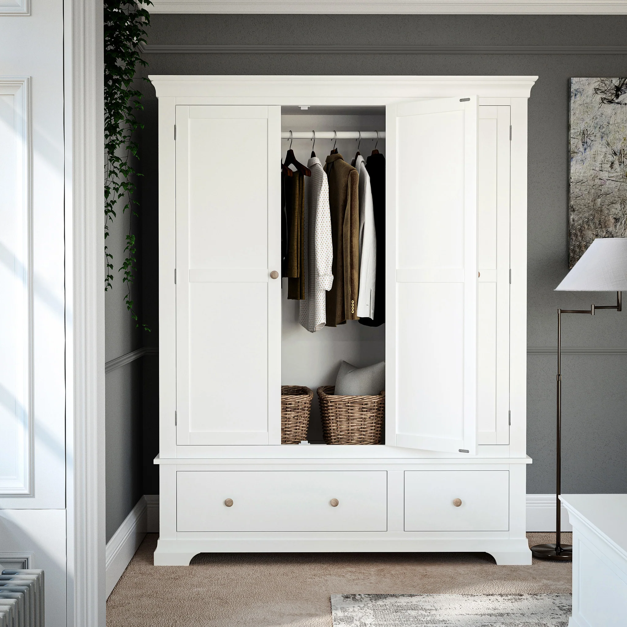 Colette Triple Wardrobe with 2 Drawers - Image 39