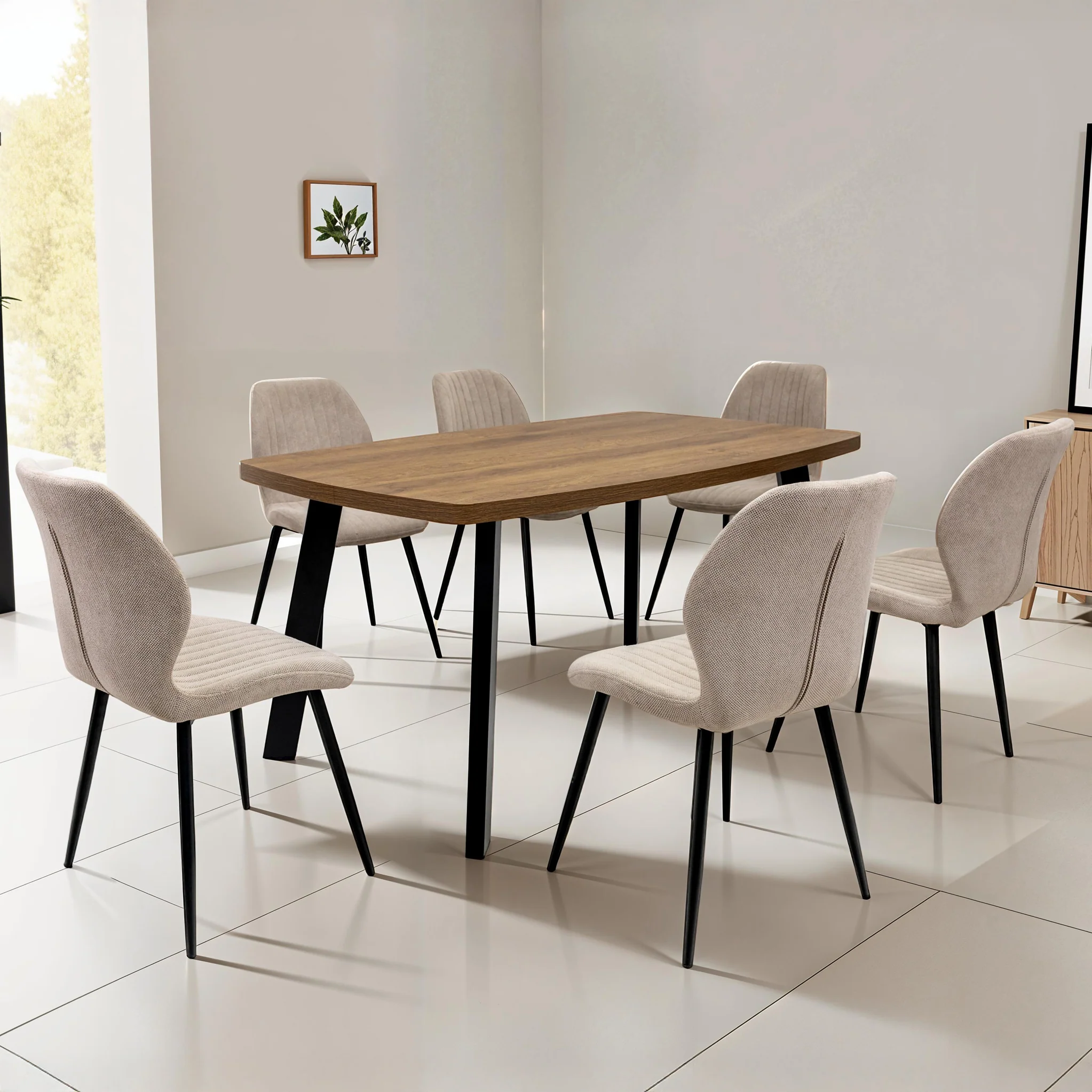 Colton 160cm Dark Oak Effect Dining Table - Image 2
