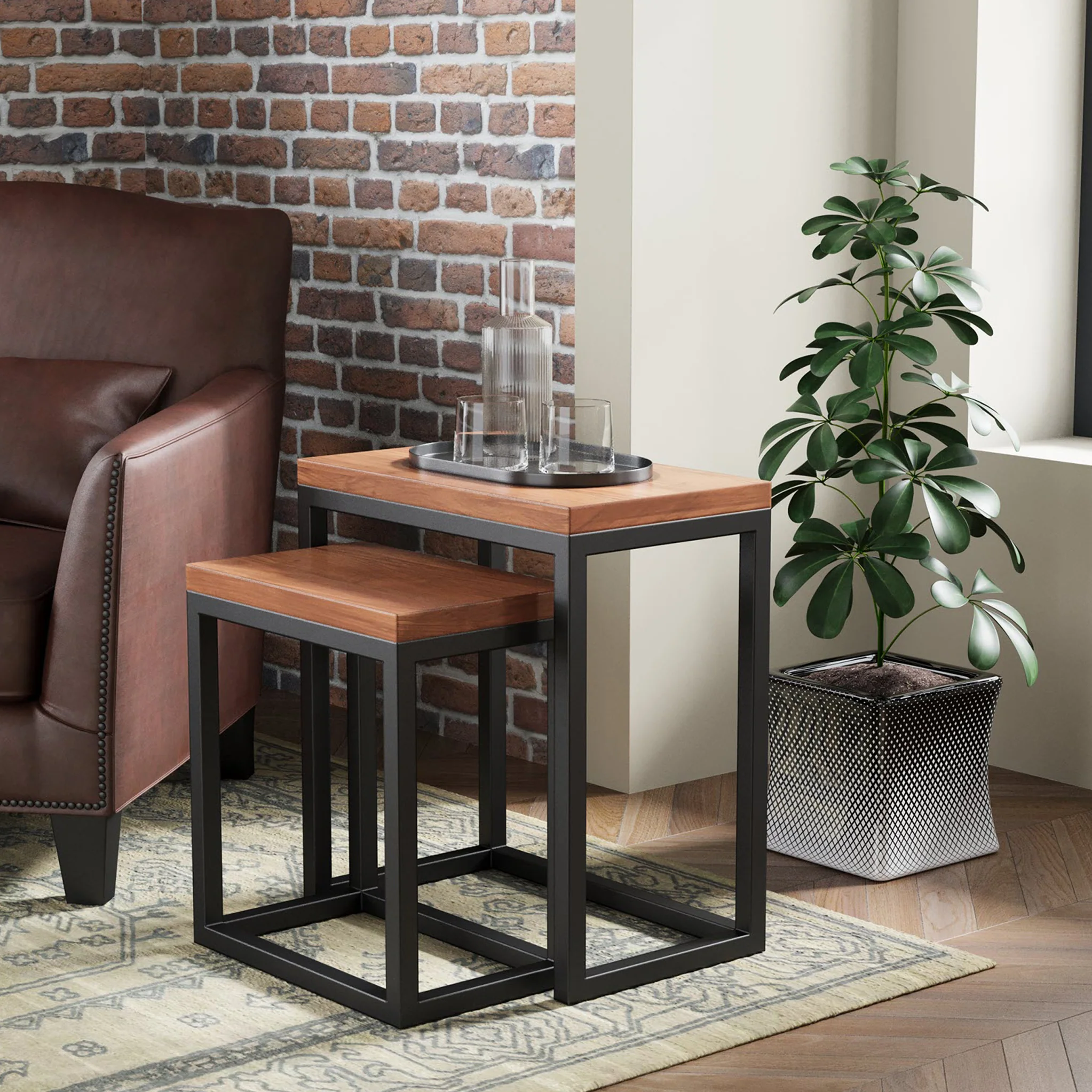Dunstan Acacia Nest of 2 Tables - Image 2