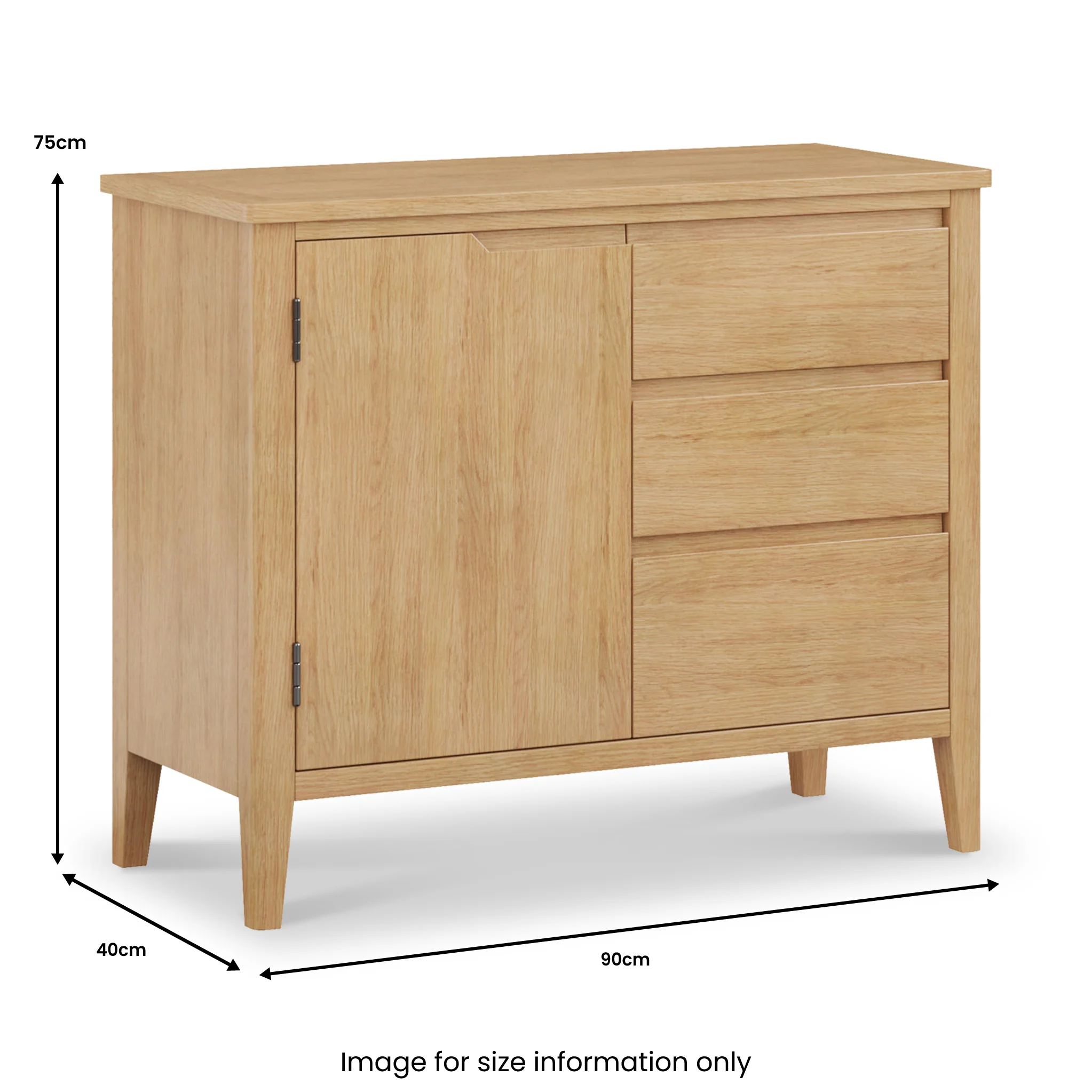 Durham Oak Small Sideboard - Image 5
