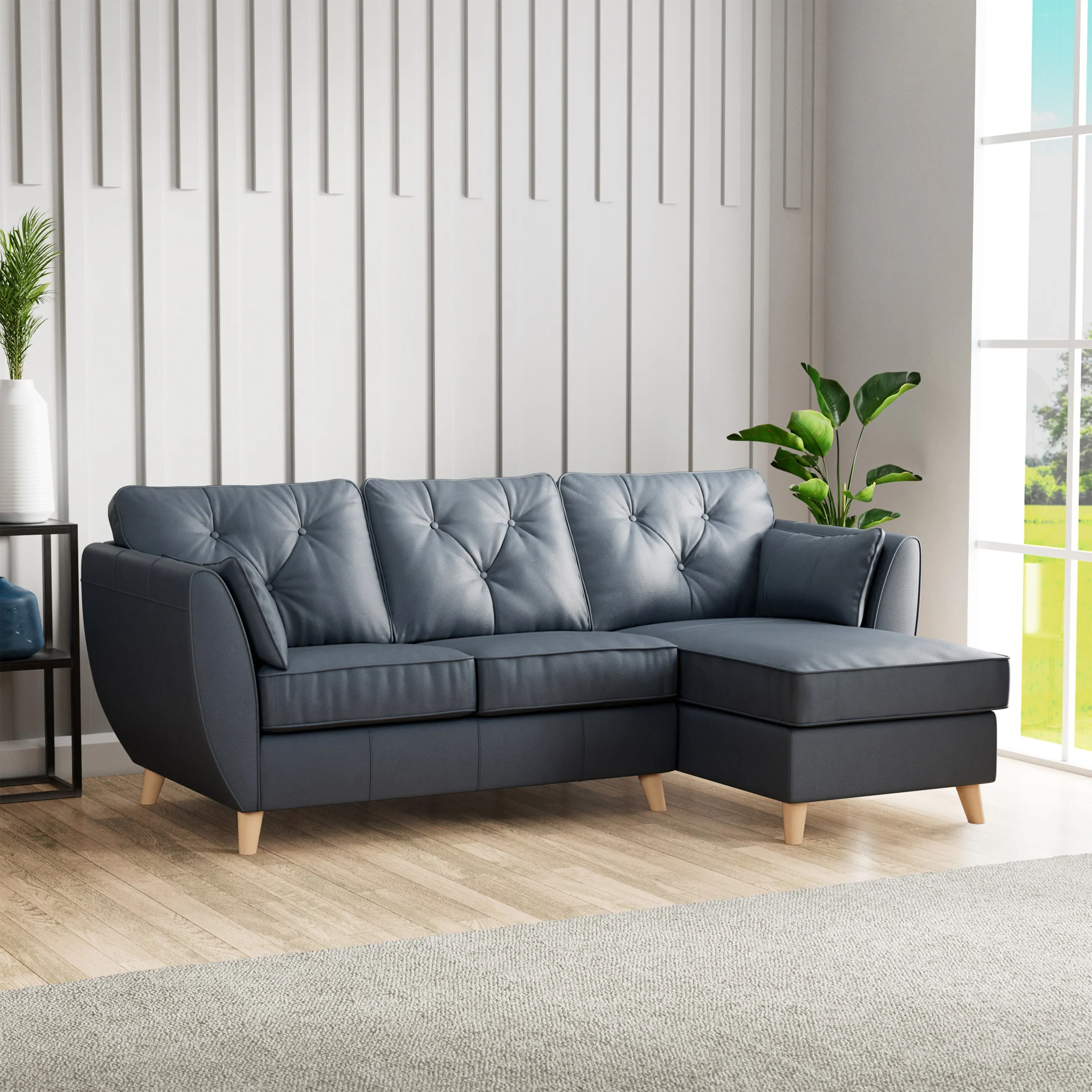 Edison Leather Chaise Sofa - Image 2