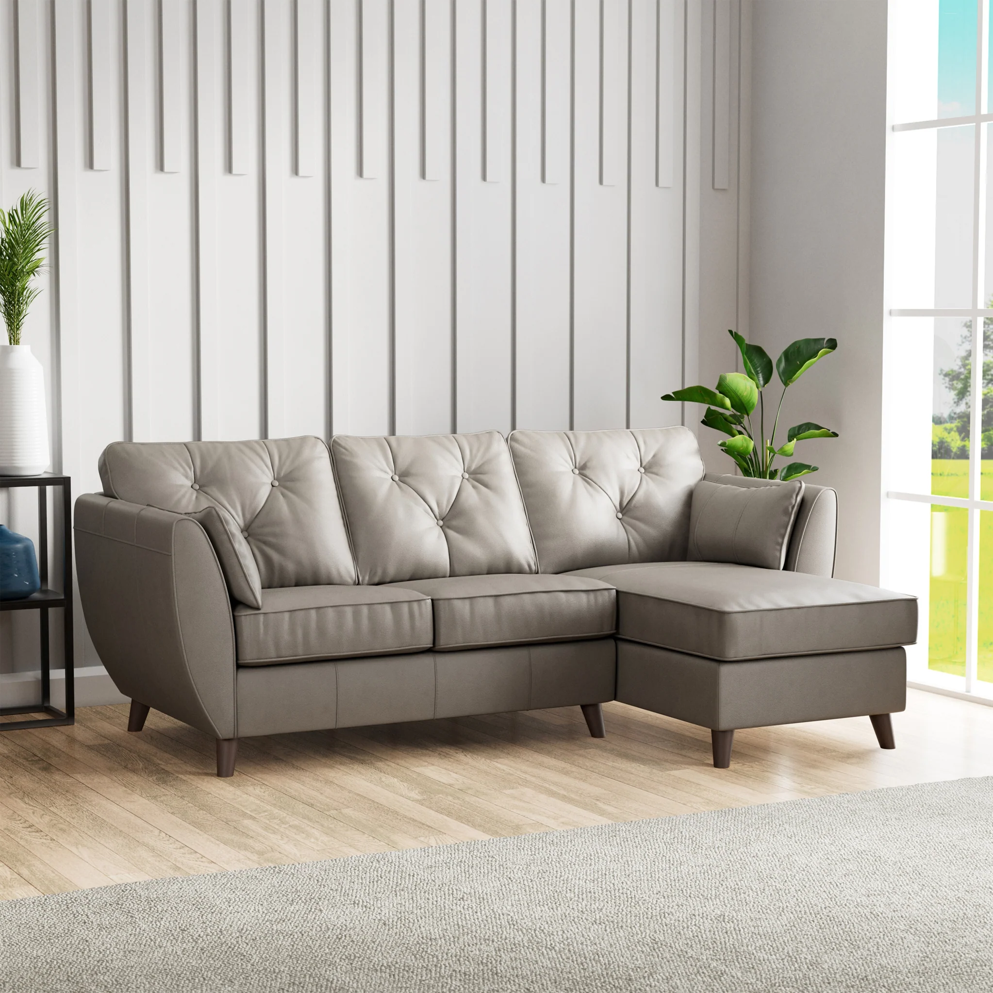 Edison Leather Chaise Sofa - Image 24