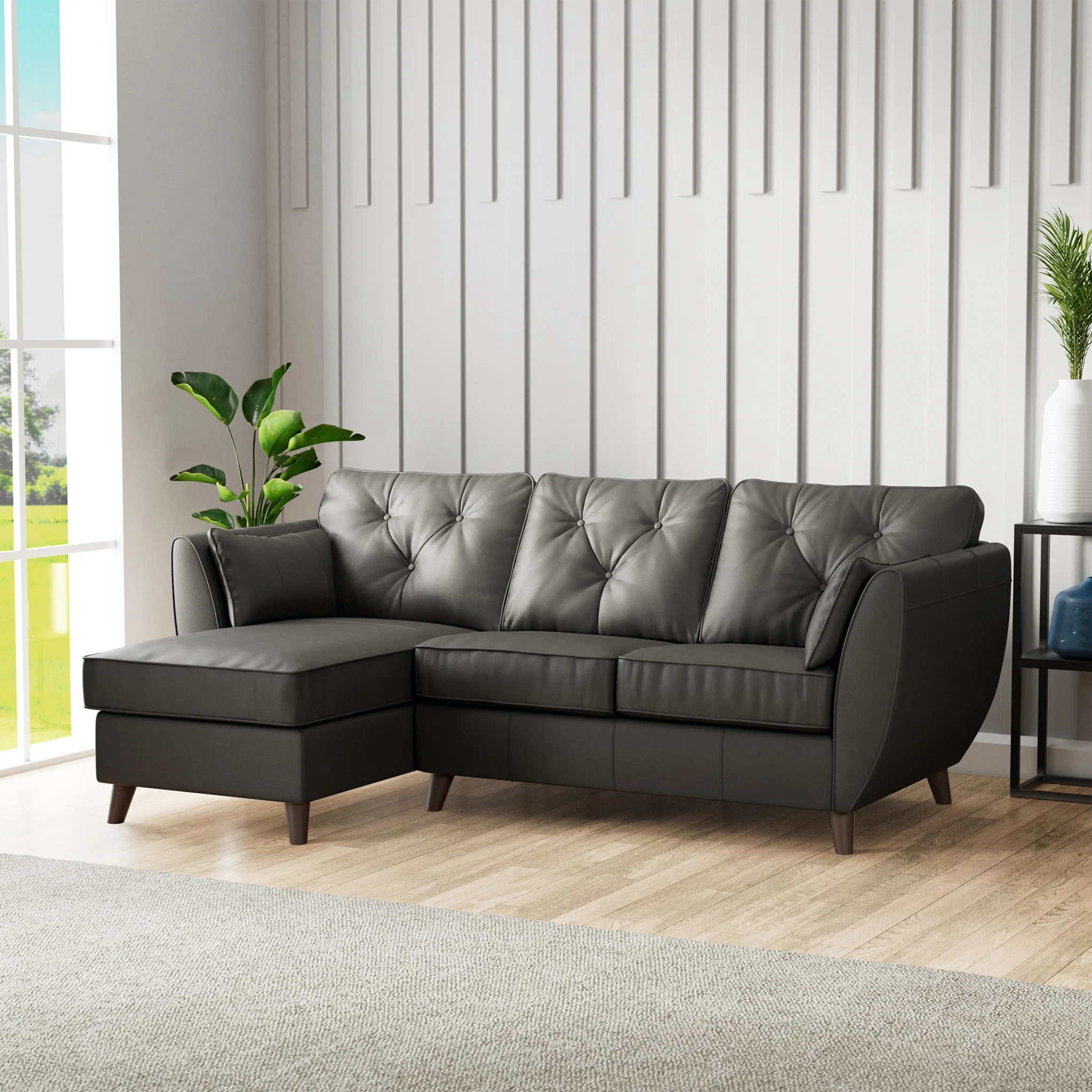 Edison Leather Chaise Sofa - Image 68