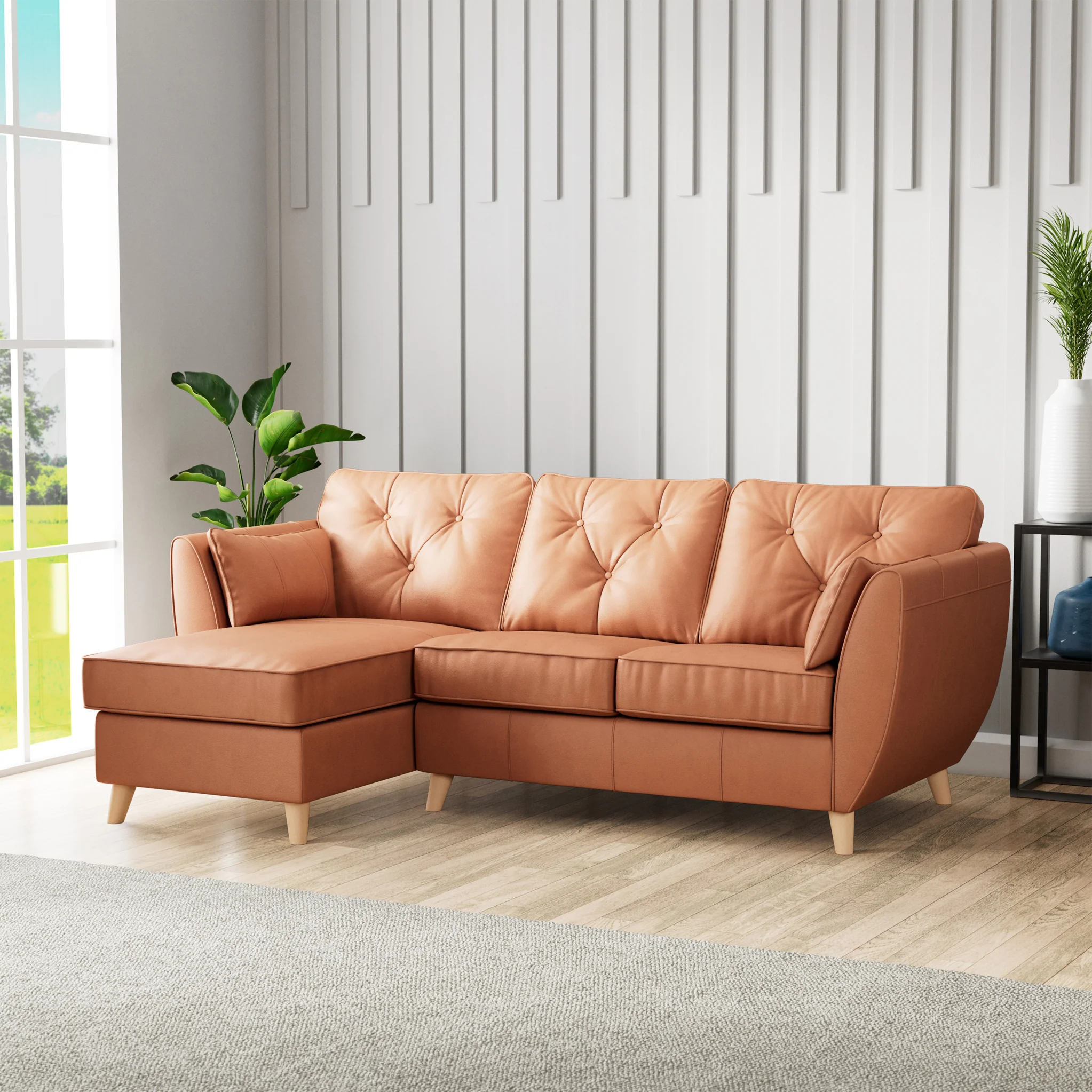 Edison Leather Chaise Sofa - Image 82