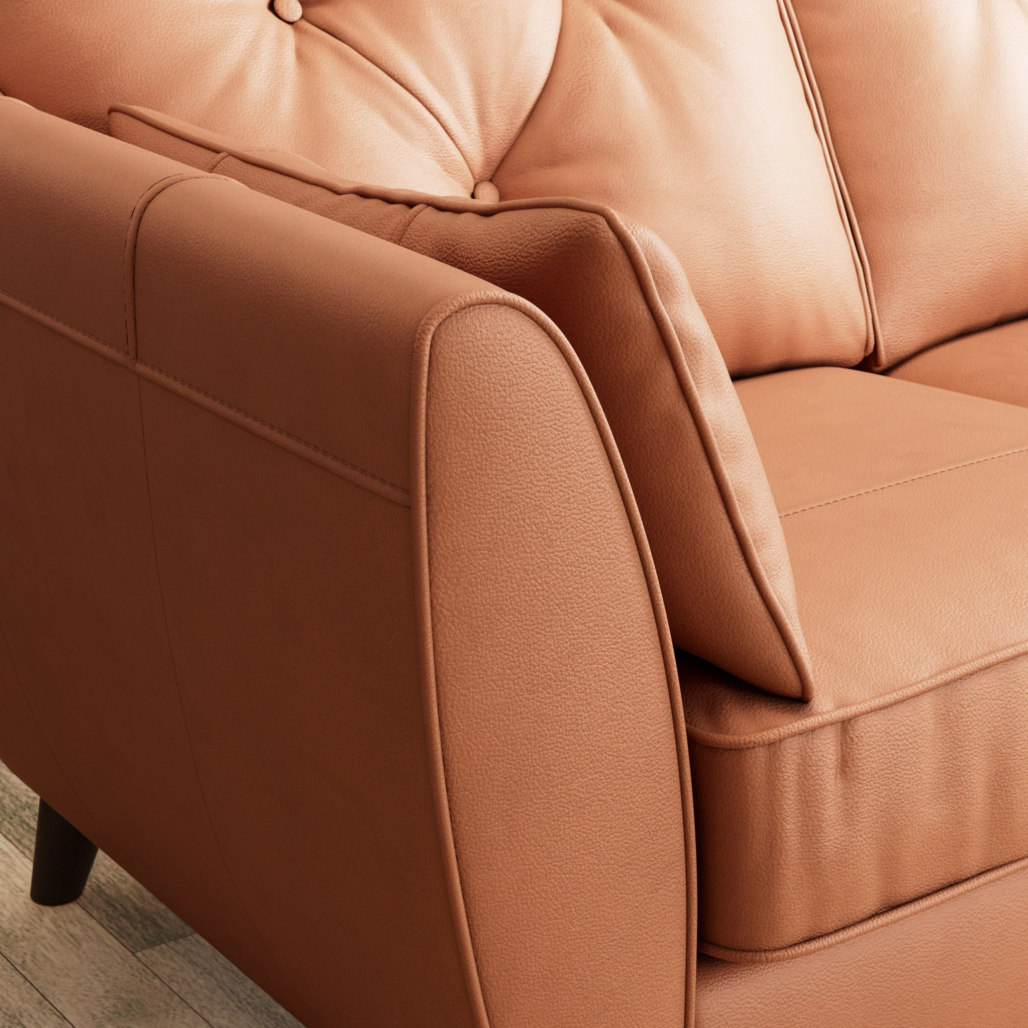 Edison Leather Chaise Sofa - Image 90