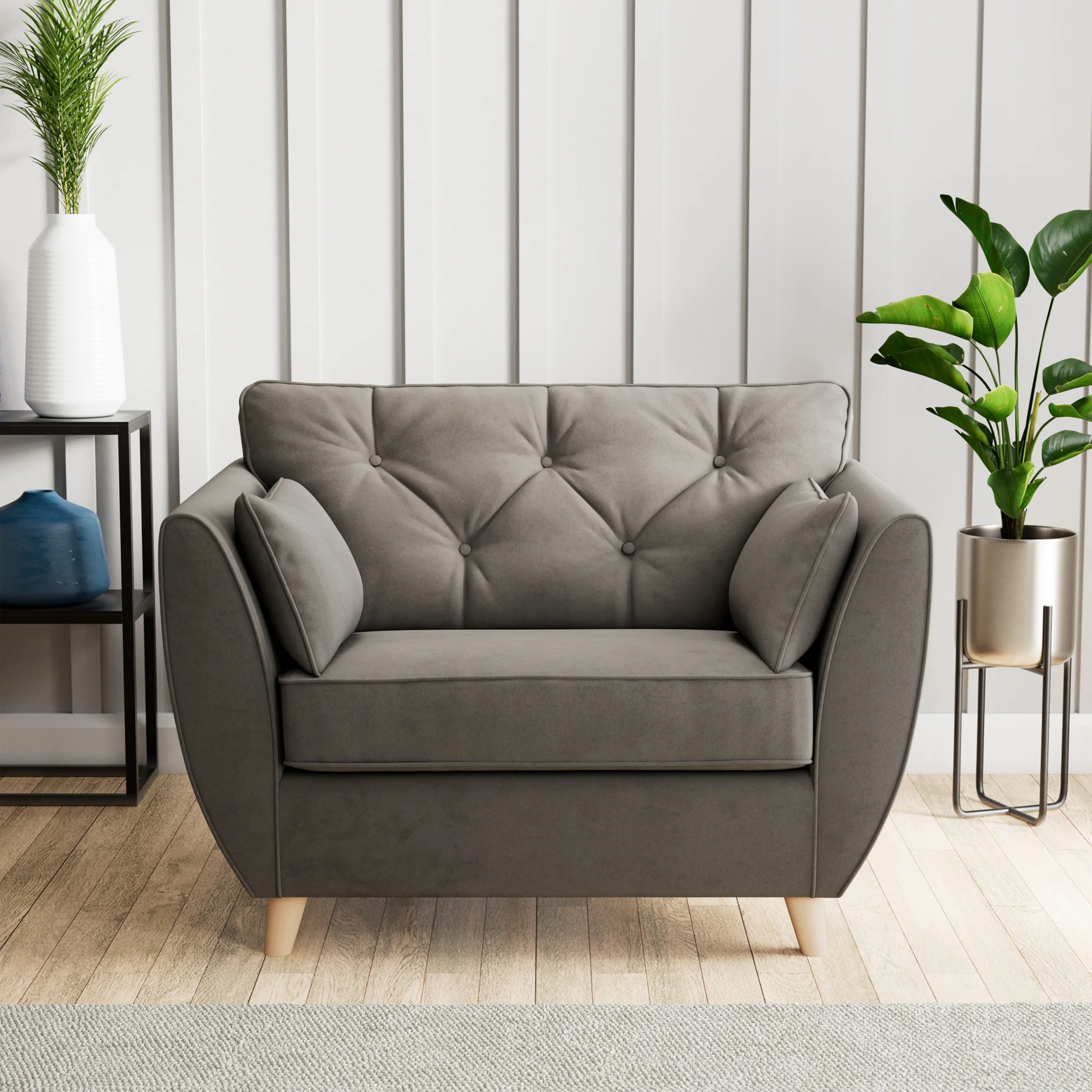 Edison Velvet Snuggler Chair - Image 38