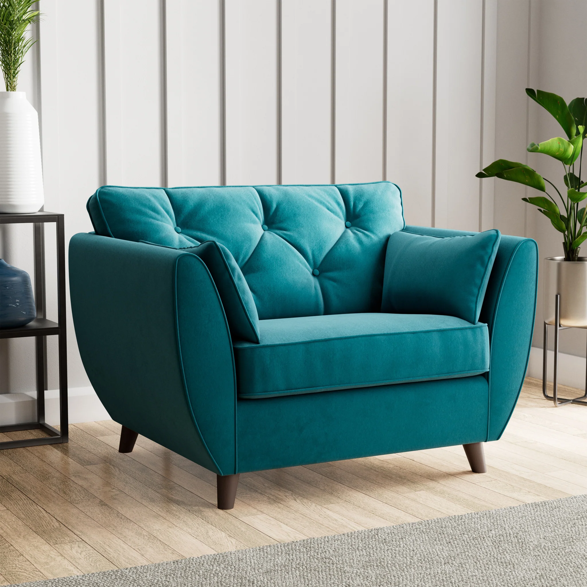 Edison Velvet Snuggler Chair - Image 7