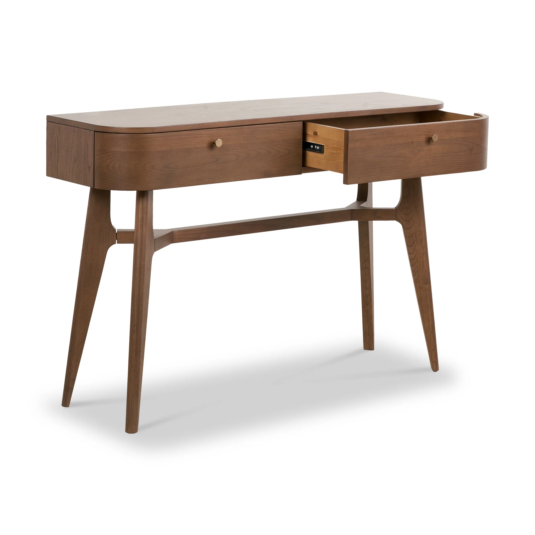 Elias Dark Ash 2 Drawer Console Table - Image 5