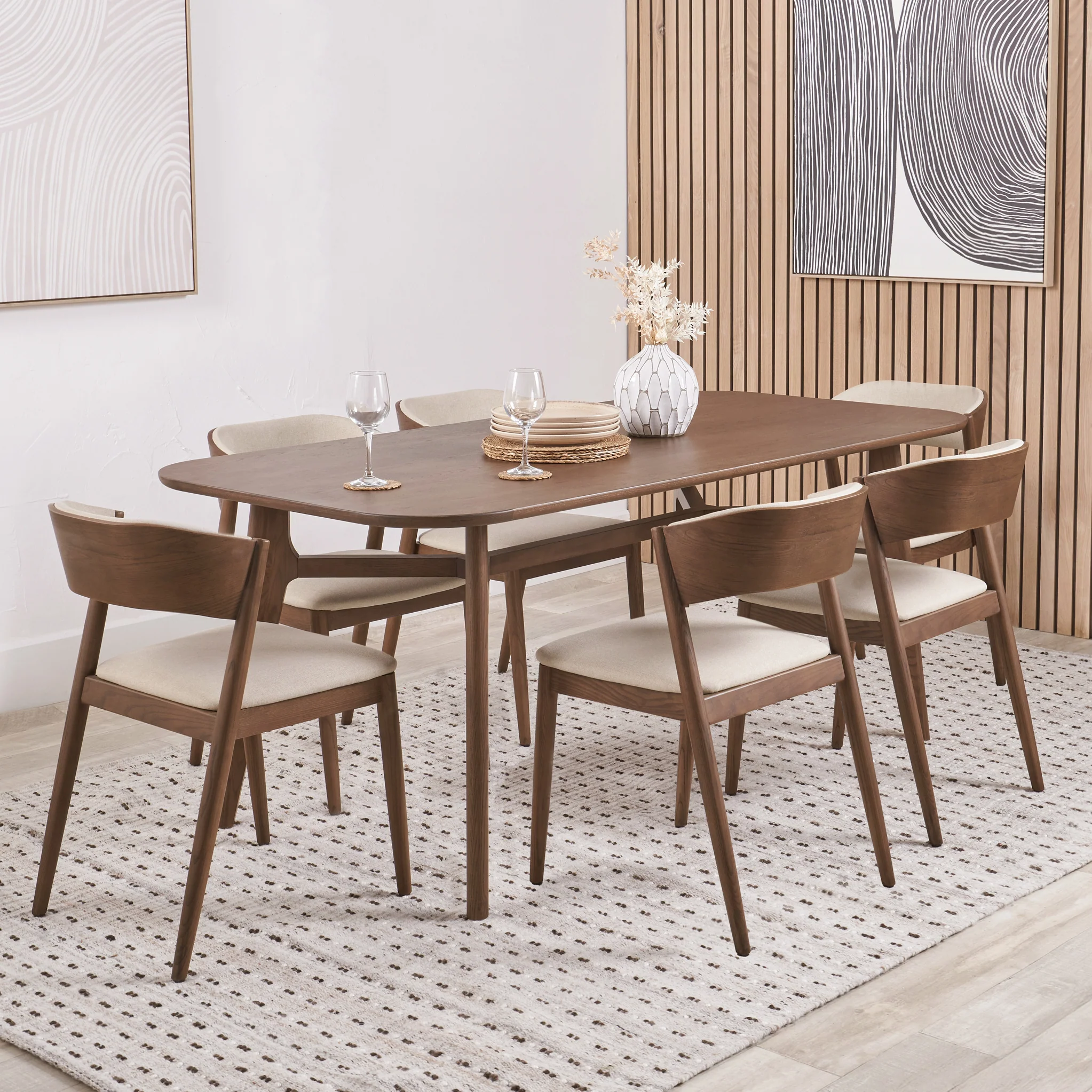 Elias Dark Ash Retro 180cm Dining Table - Image 5