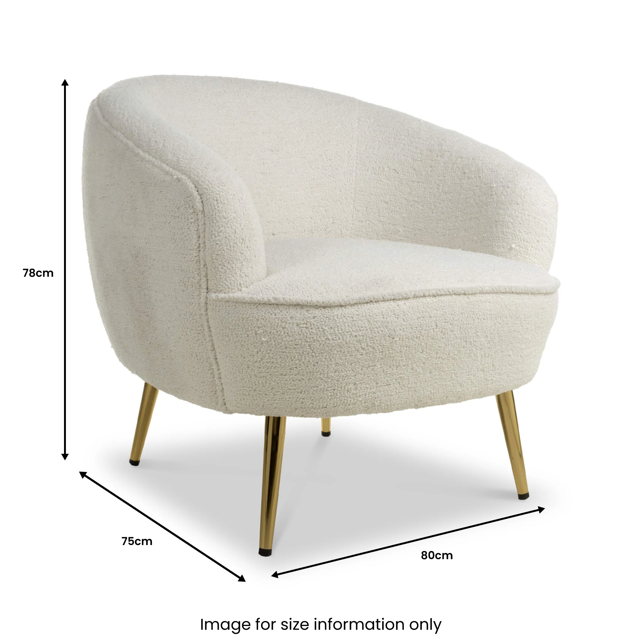 Elska White Boucle Tub Chair - Image 9