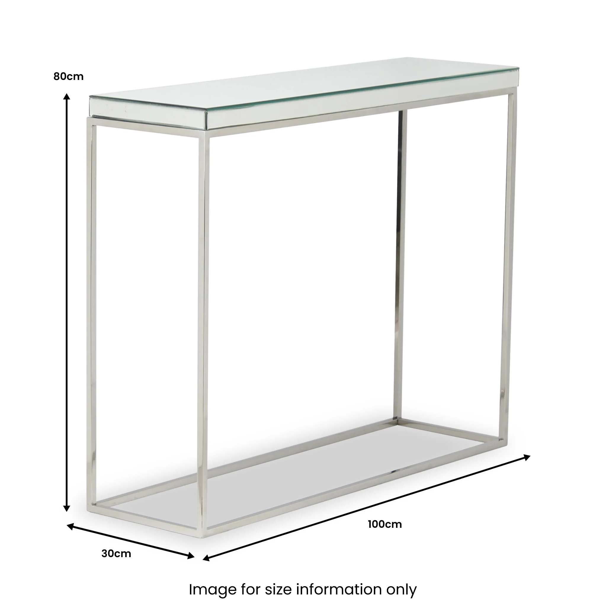 Elysee Mirrored Glass Console Table Table - Image 7