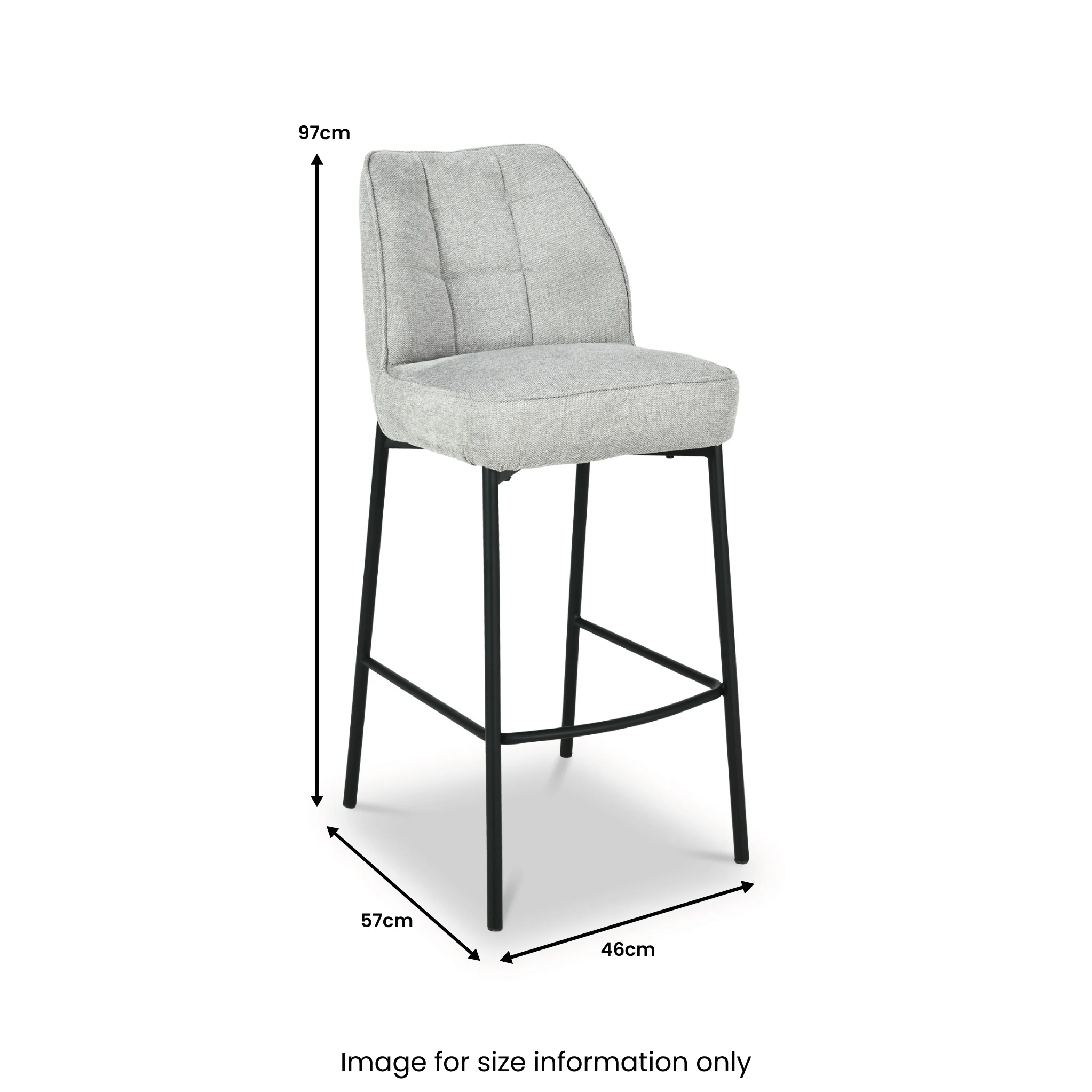 Enya Quilted Back Bar Stool - Image 9