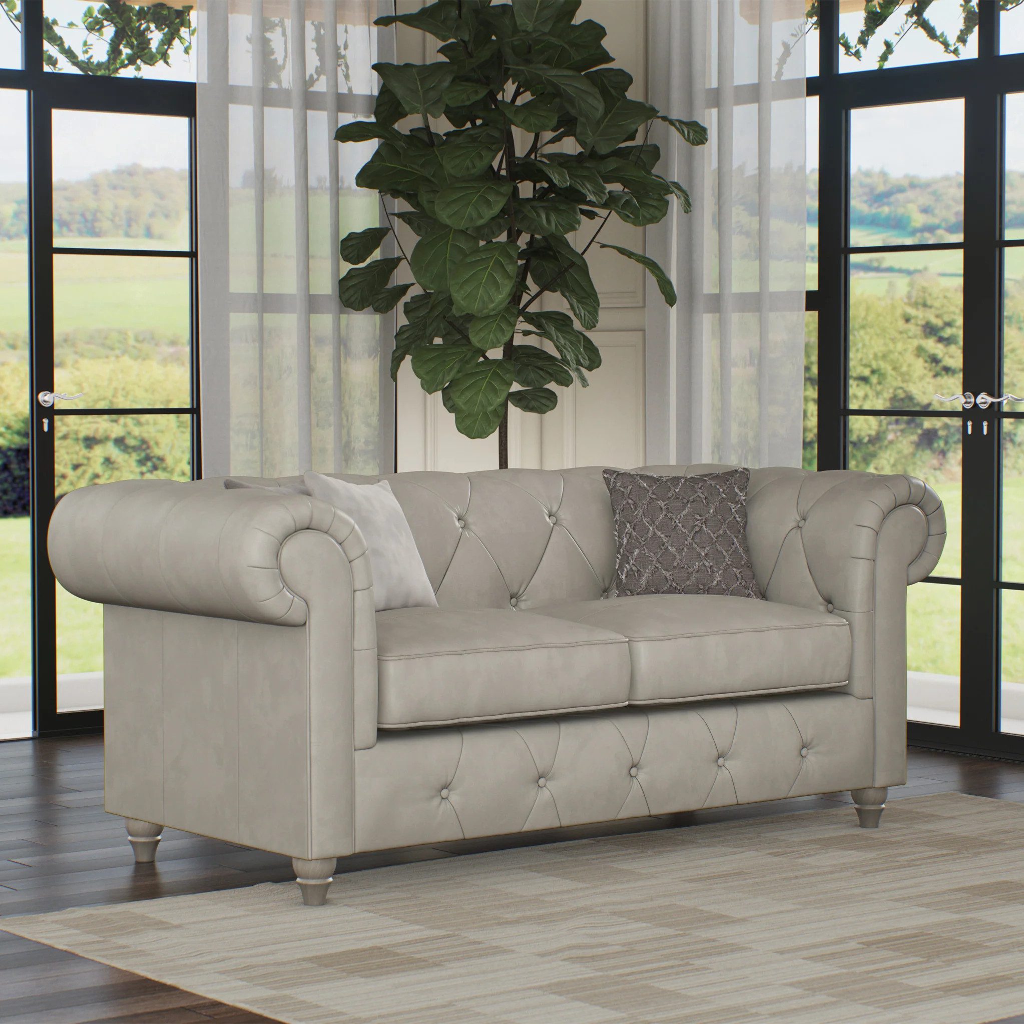 Everett Leather 2 Seater Sofa - Image 17