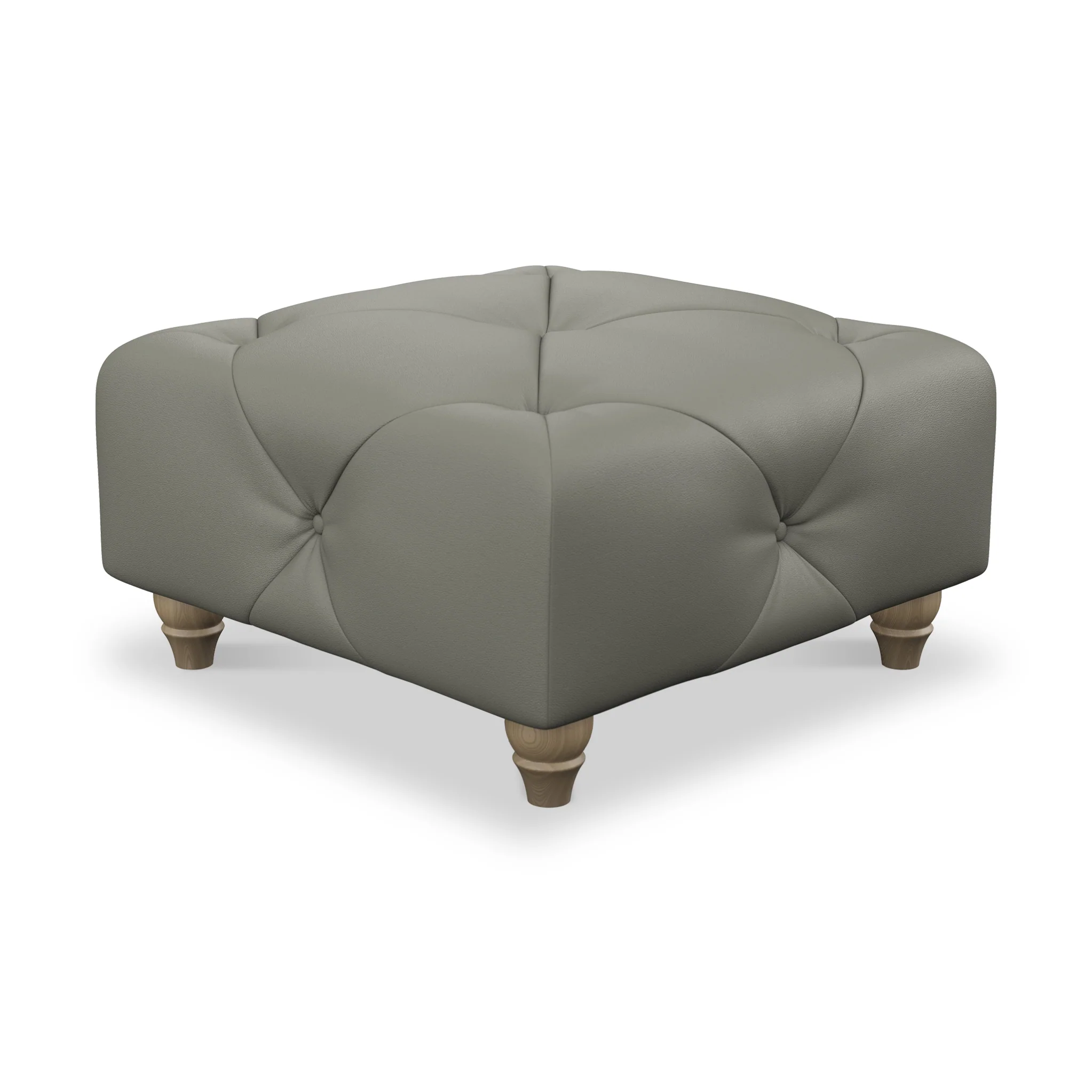Everett Leather Button Top Footstool - Image 11