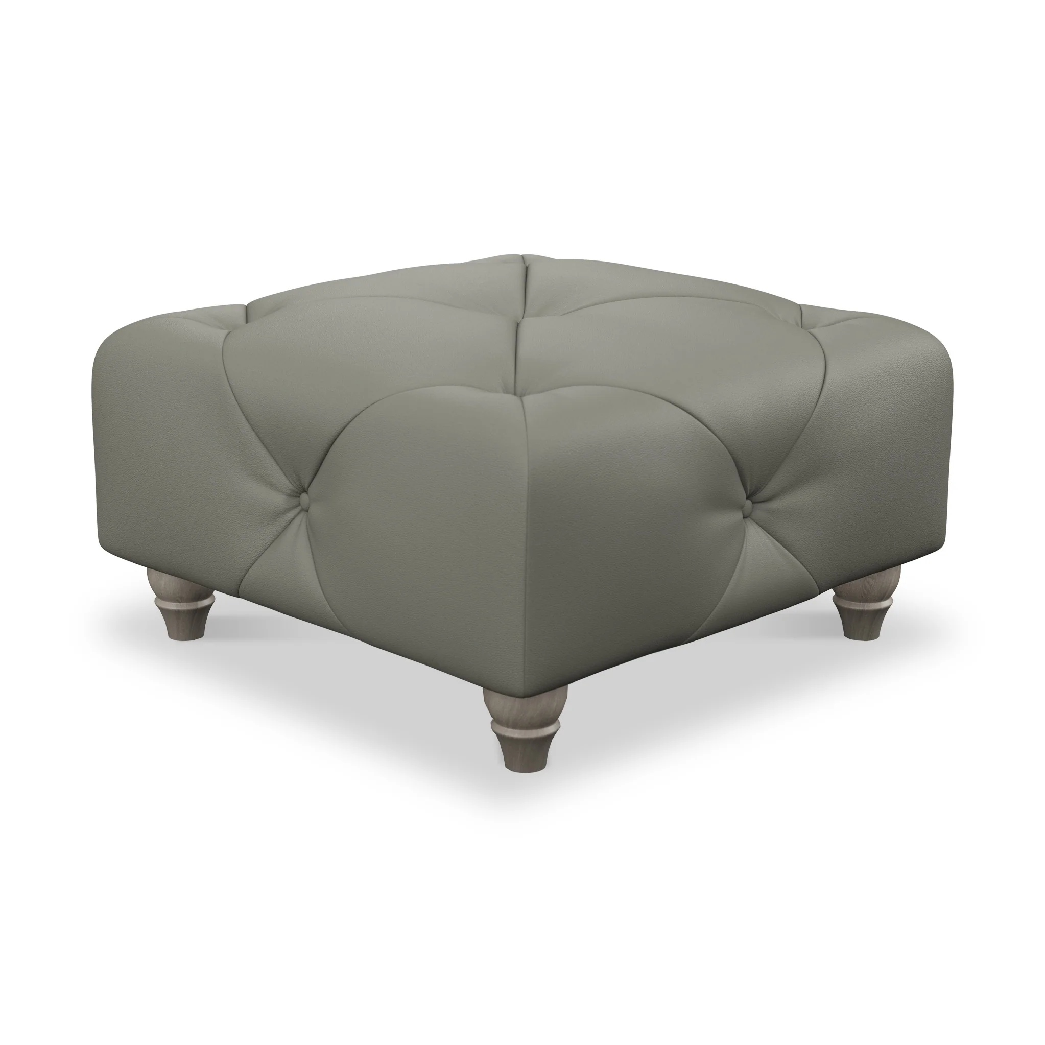 Everett Leather Button Top Footstool - Image 15