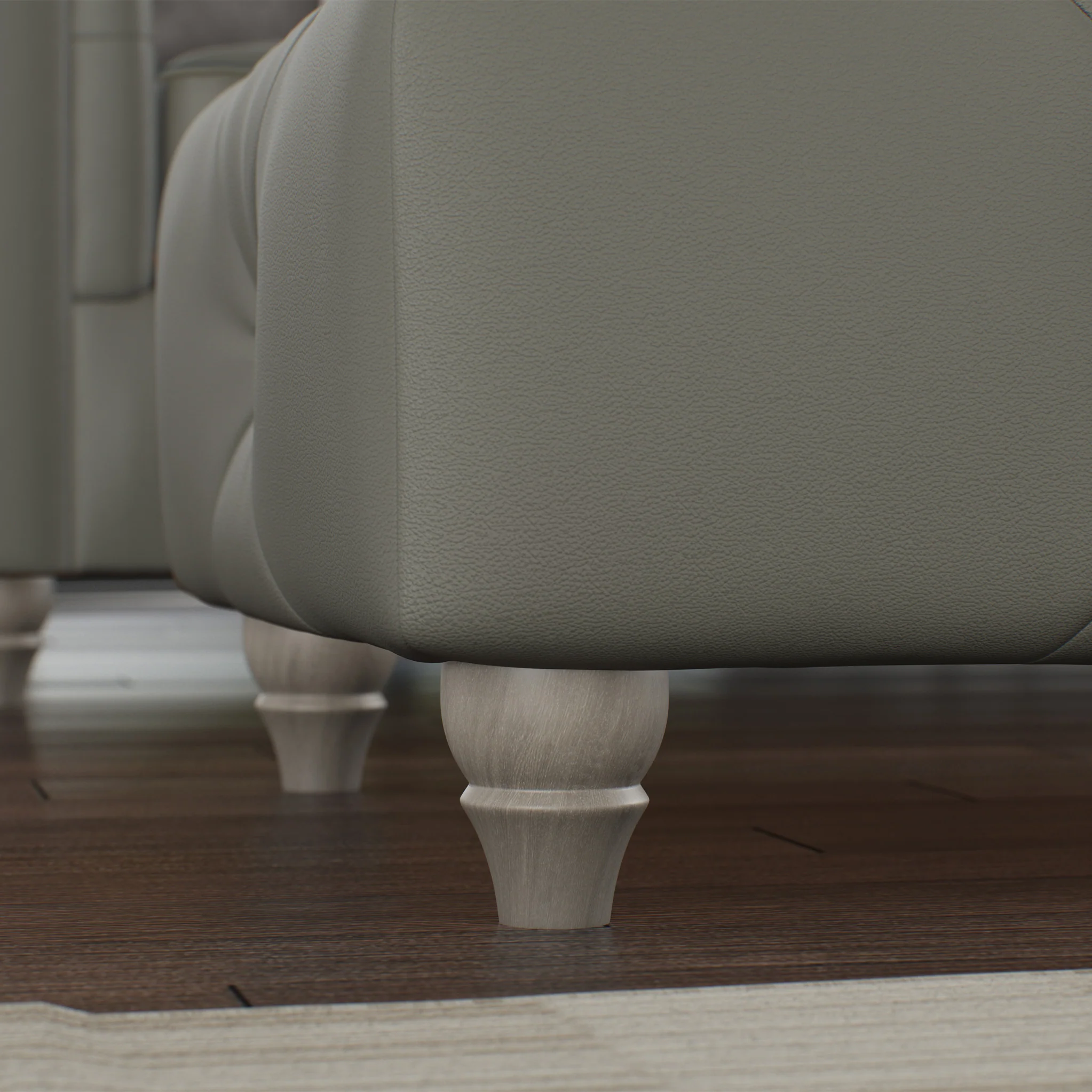 Everett Leather Button Top Footstool - Image 20