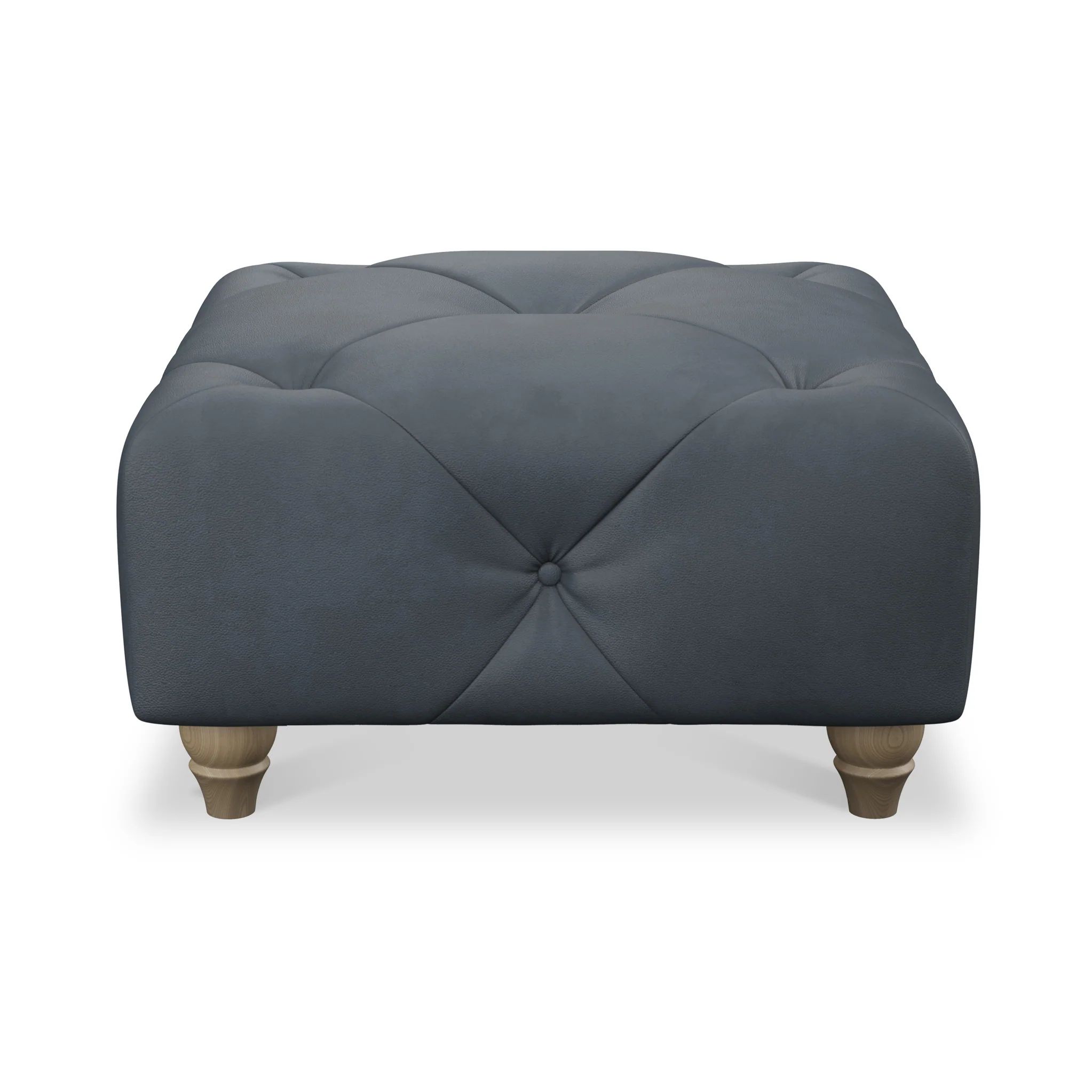 Everett Leather Button Top Footstool - Image 4
