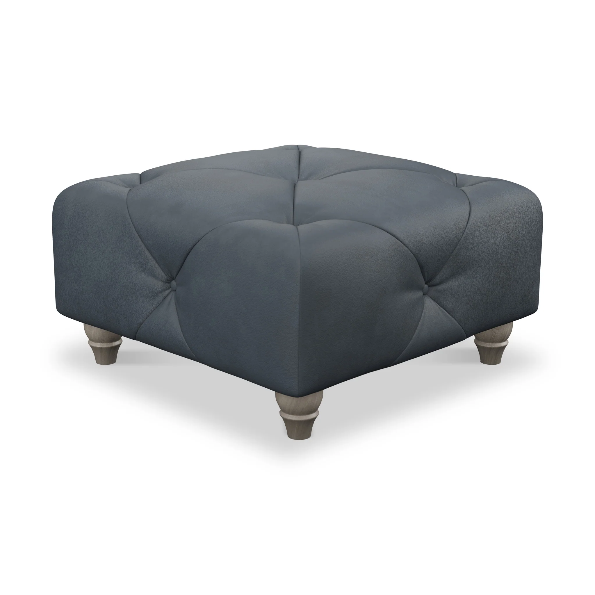 Everett Leather Button Top Footstool - Image 5
