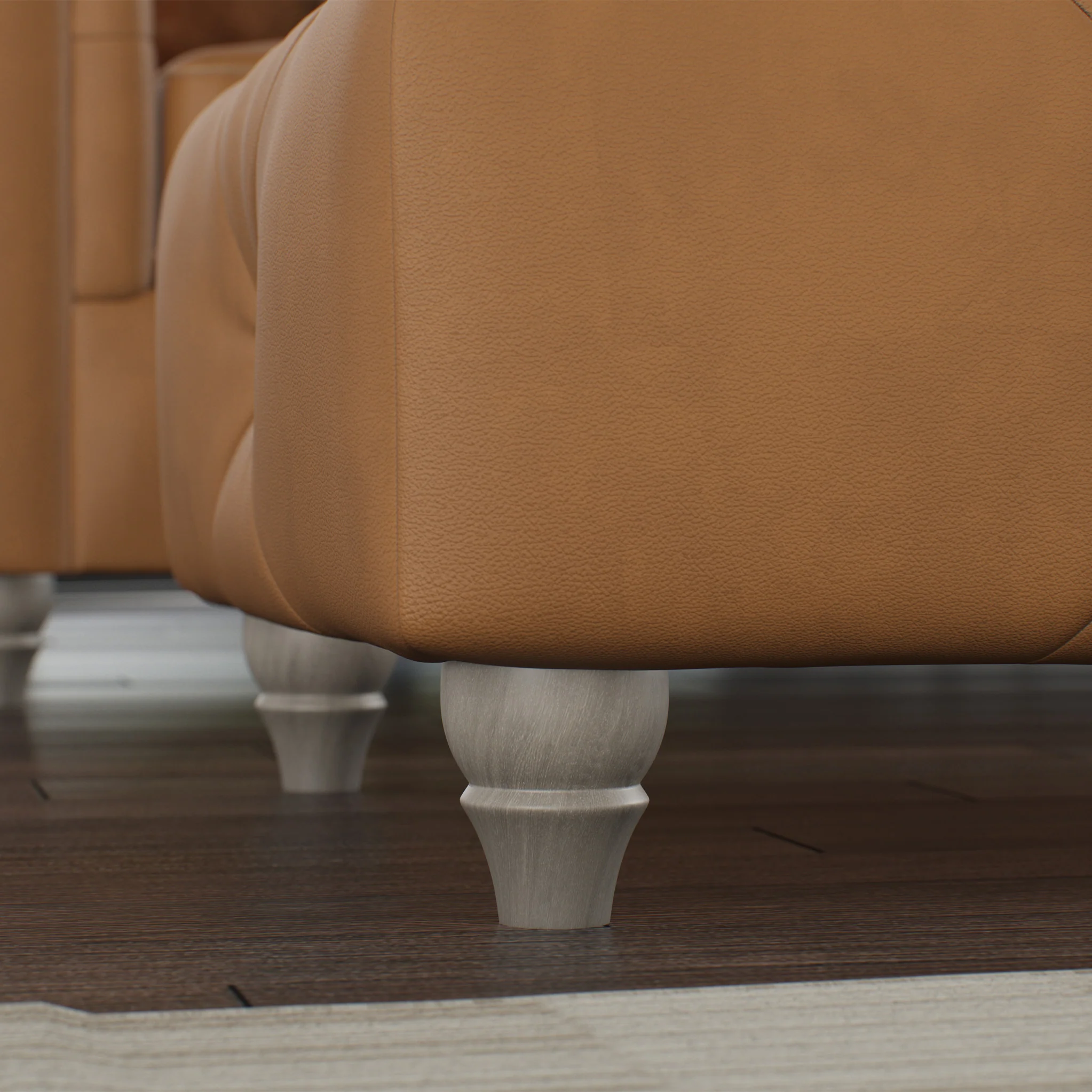 Everett Leather Button Top Footstool - Image 50