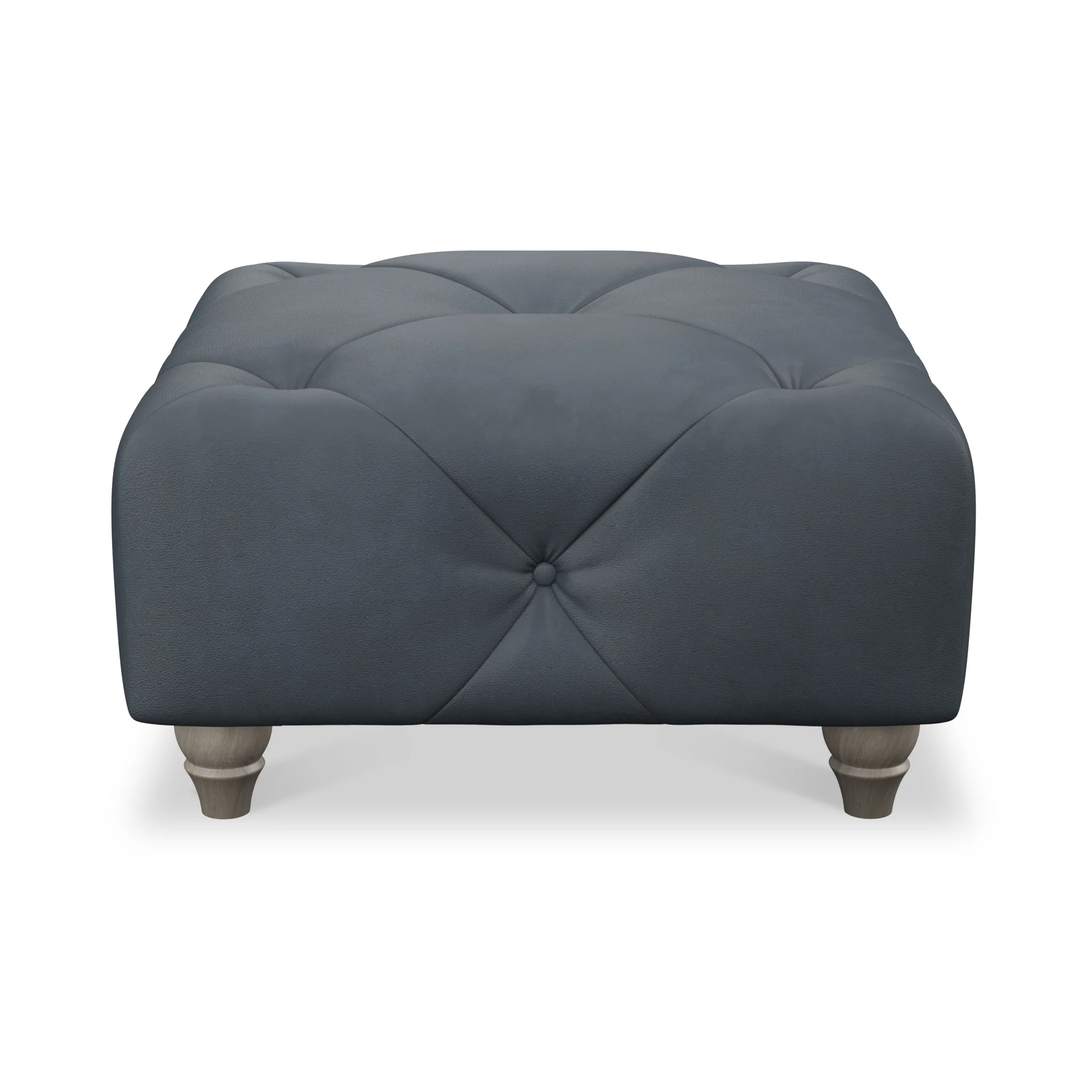 Everett Leather Button Top Footstool - Image 8