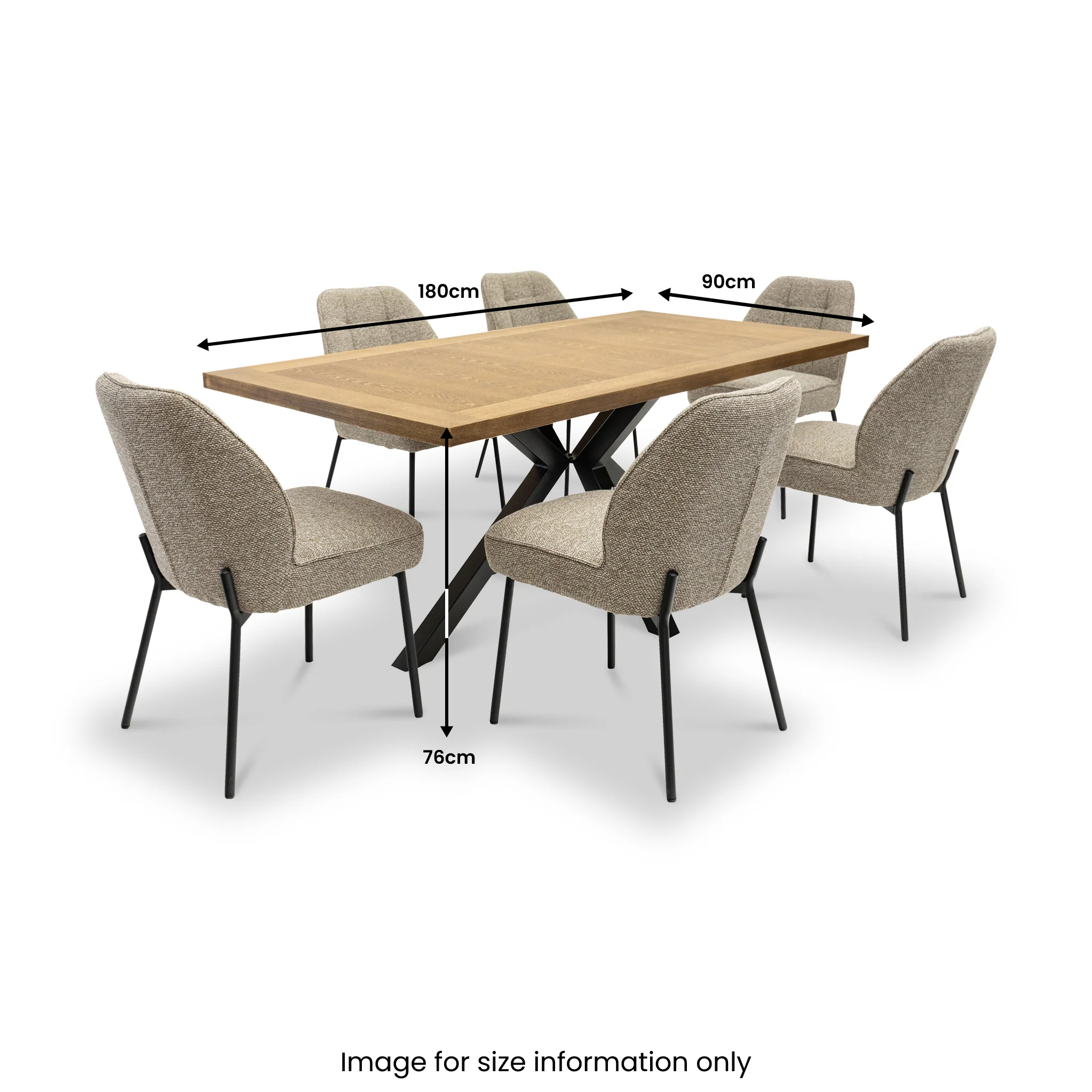 Farlie Oak effect 180cm Dining Table - Image 6