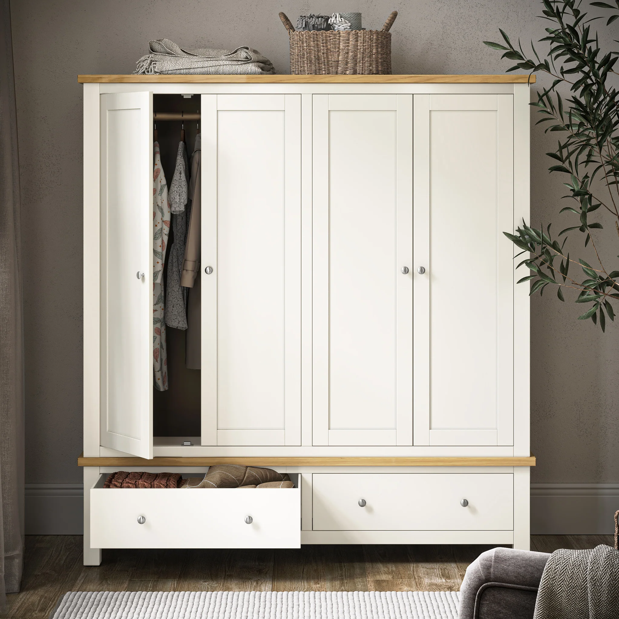 Farro 4 Door Wardrobe with 2 Drawers - Image 18