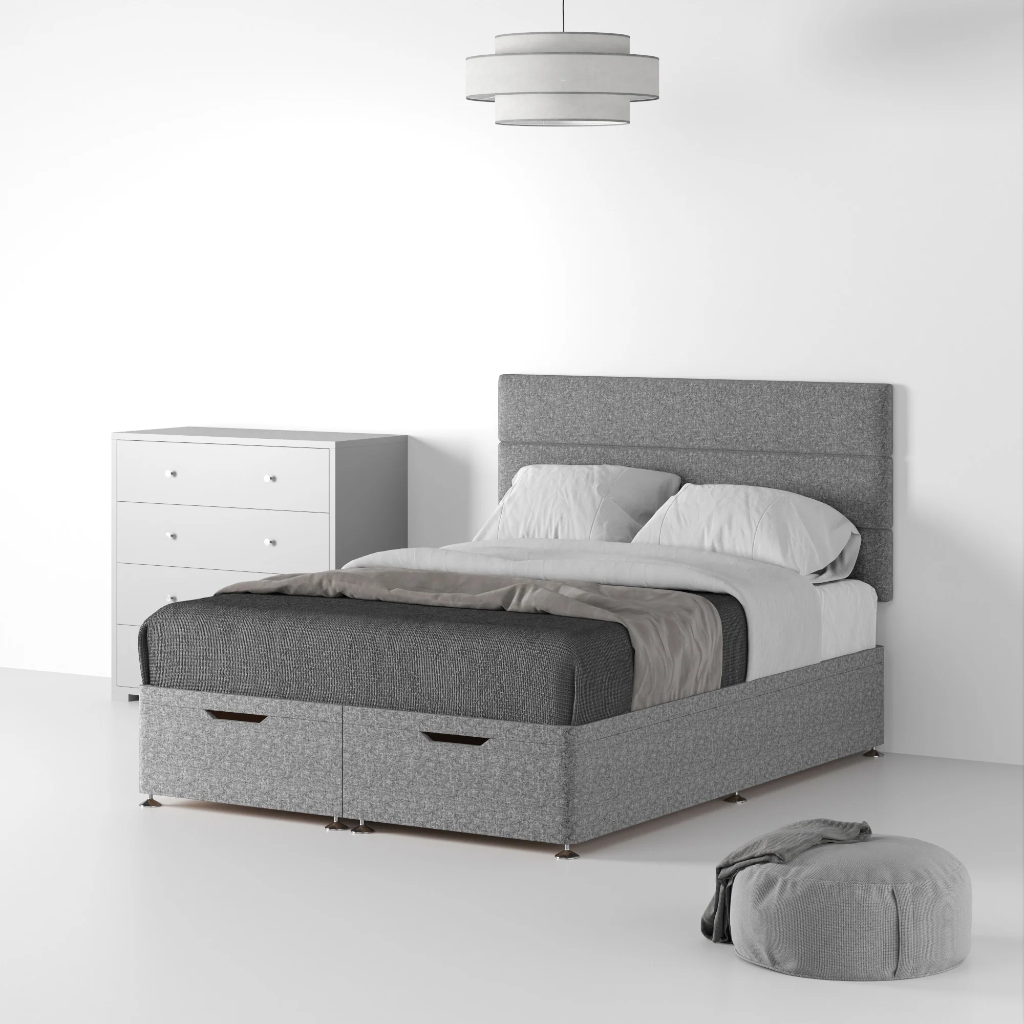 Farrow Bar Linen Ottoman Divan Bed and Headboard - Image 14