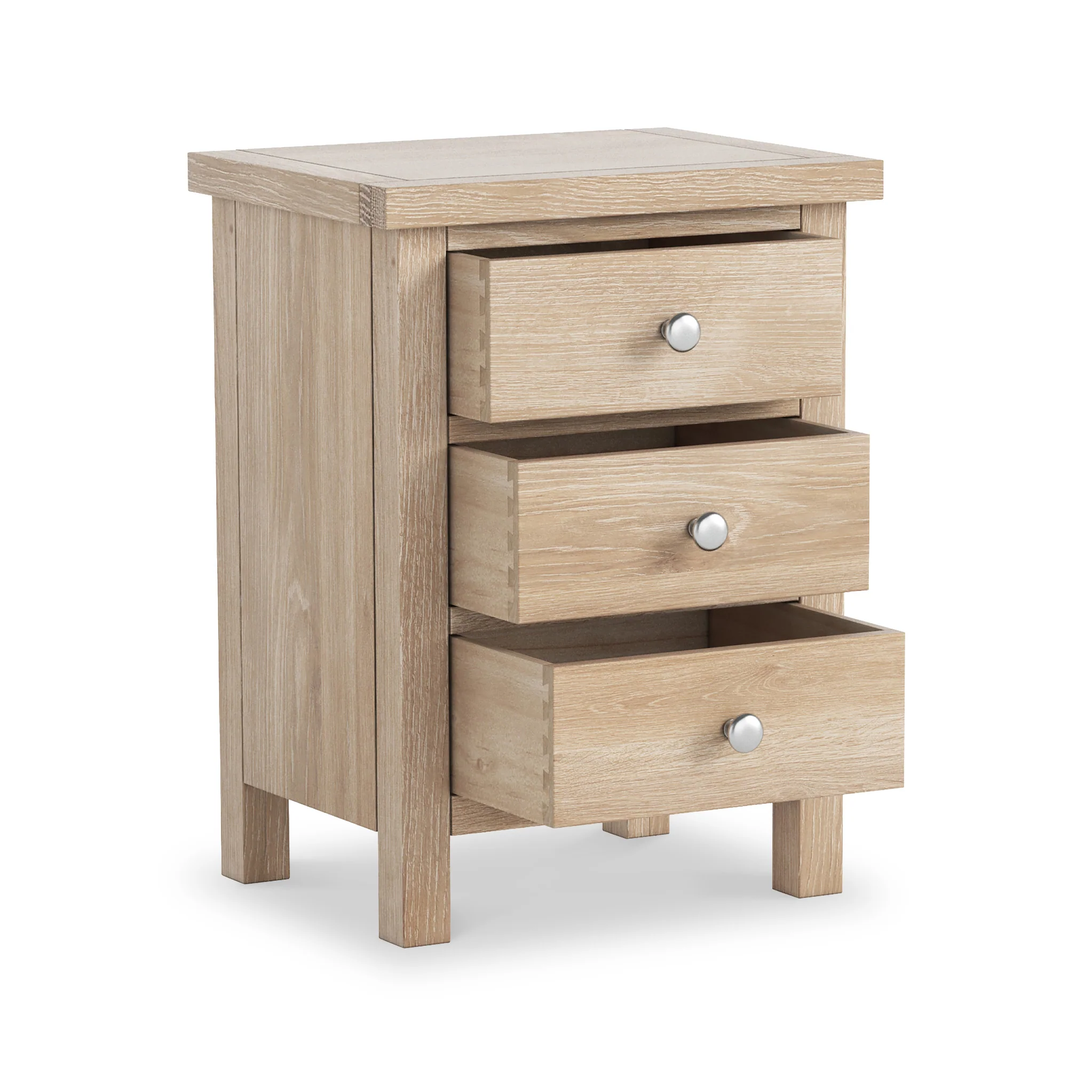 Farro Washed Oak Bedside Table - Image 4