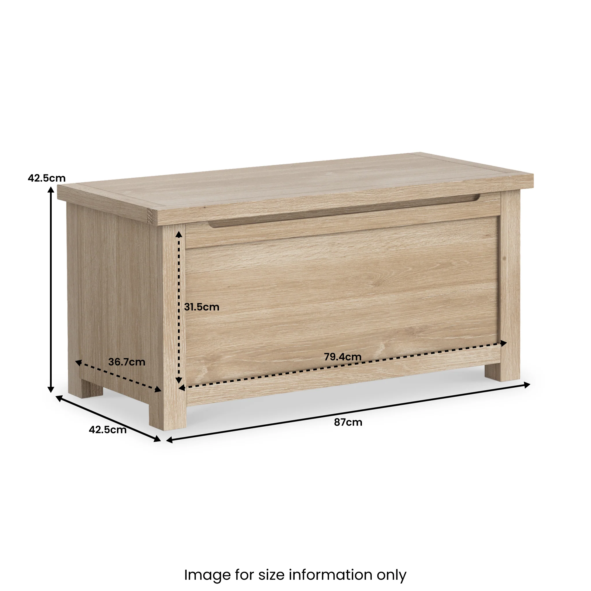 Farro Washed Oak Blanket Box - Image 9