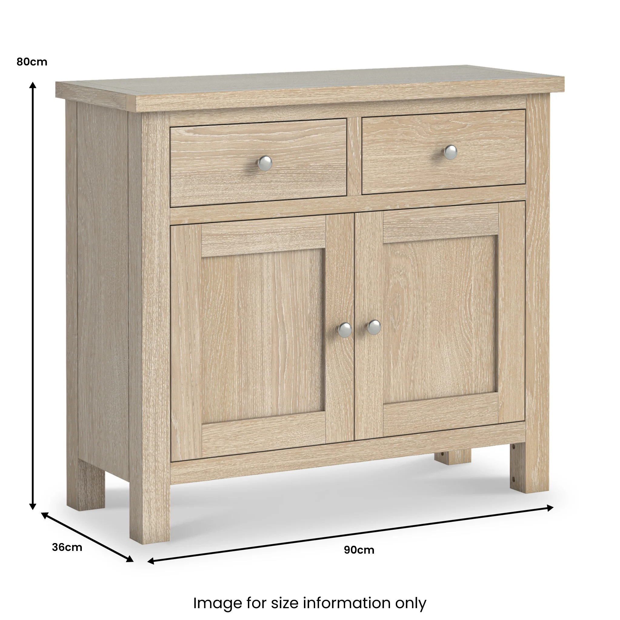 Farro Washed Oak Small Sideboard - Image 10