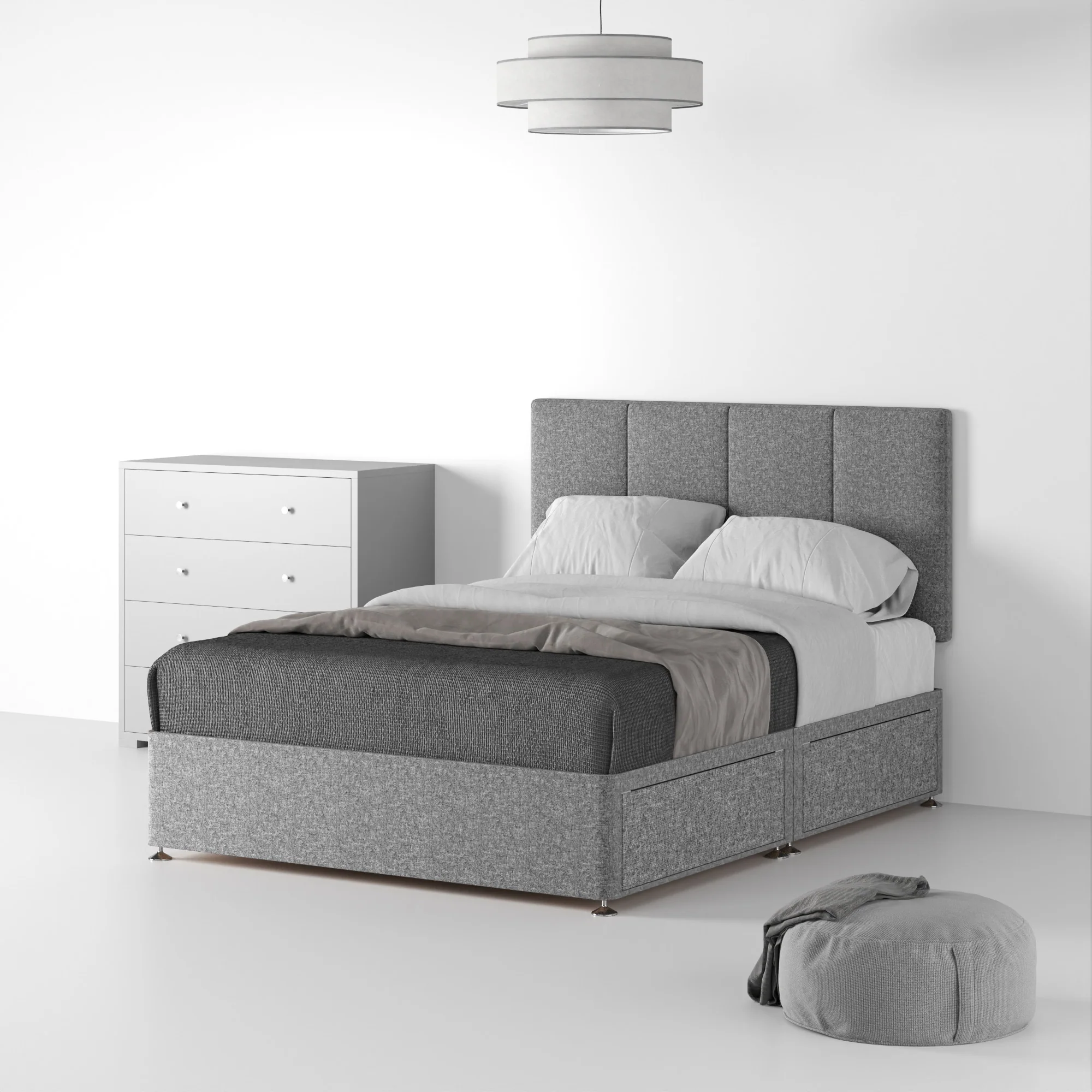 Farrow Piano Linen Divan Bed and Headboard - Image 32
