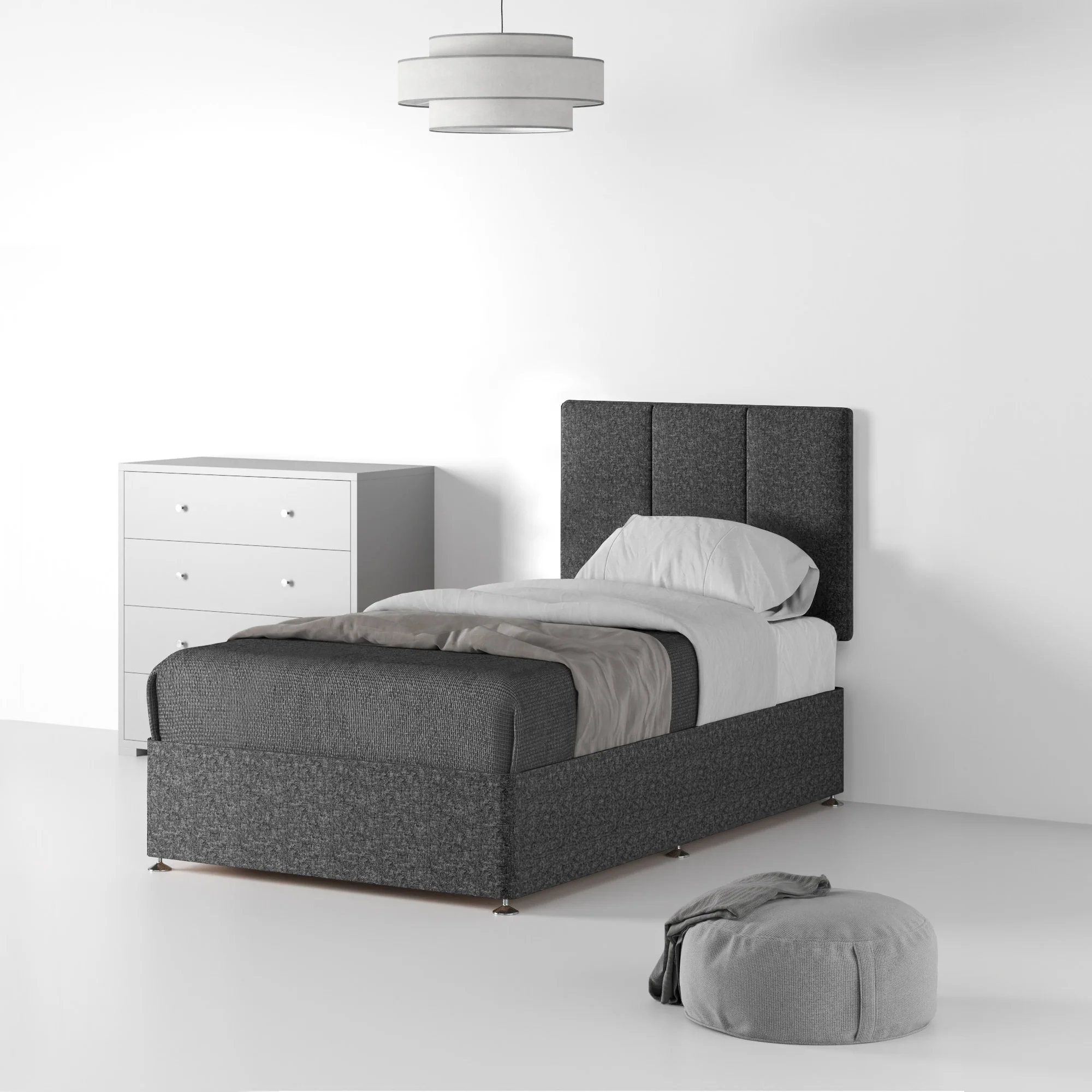 Farrow Piano Linen Divan Bed and Headboard - Image 4