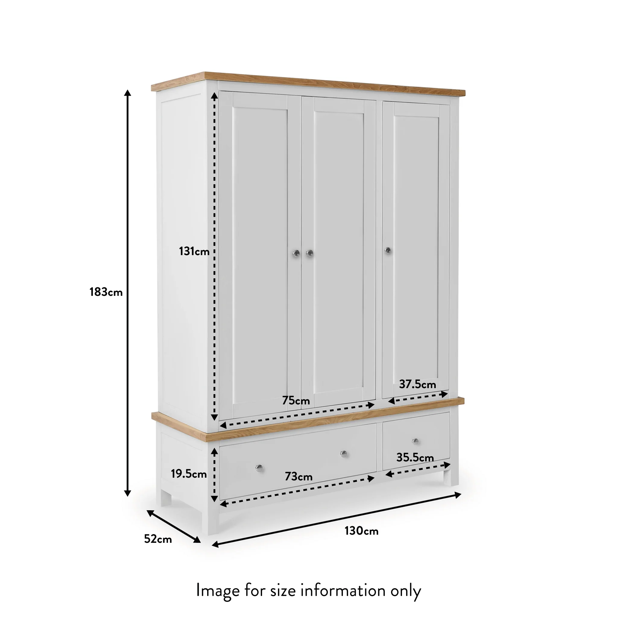 Farro Triple Wardrobe with Drawers - Image 58