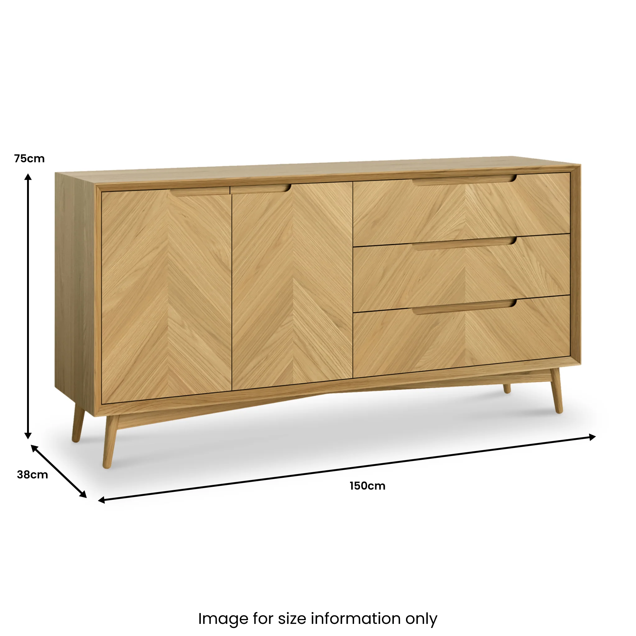 Flintham Oak Large Sideboard - Image 3