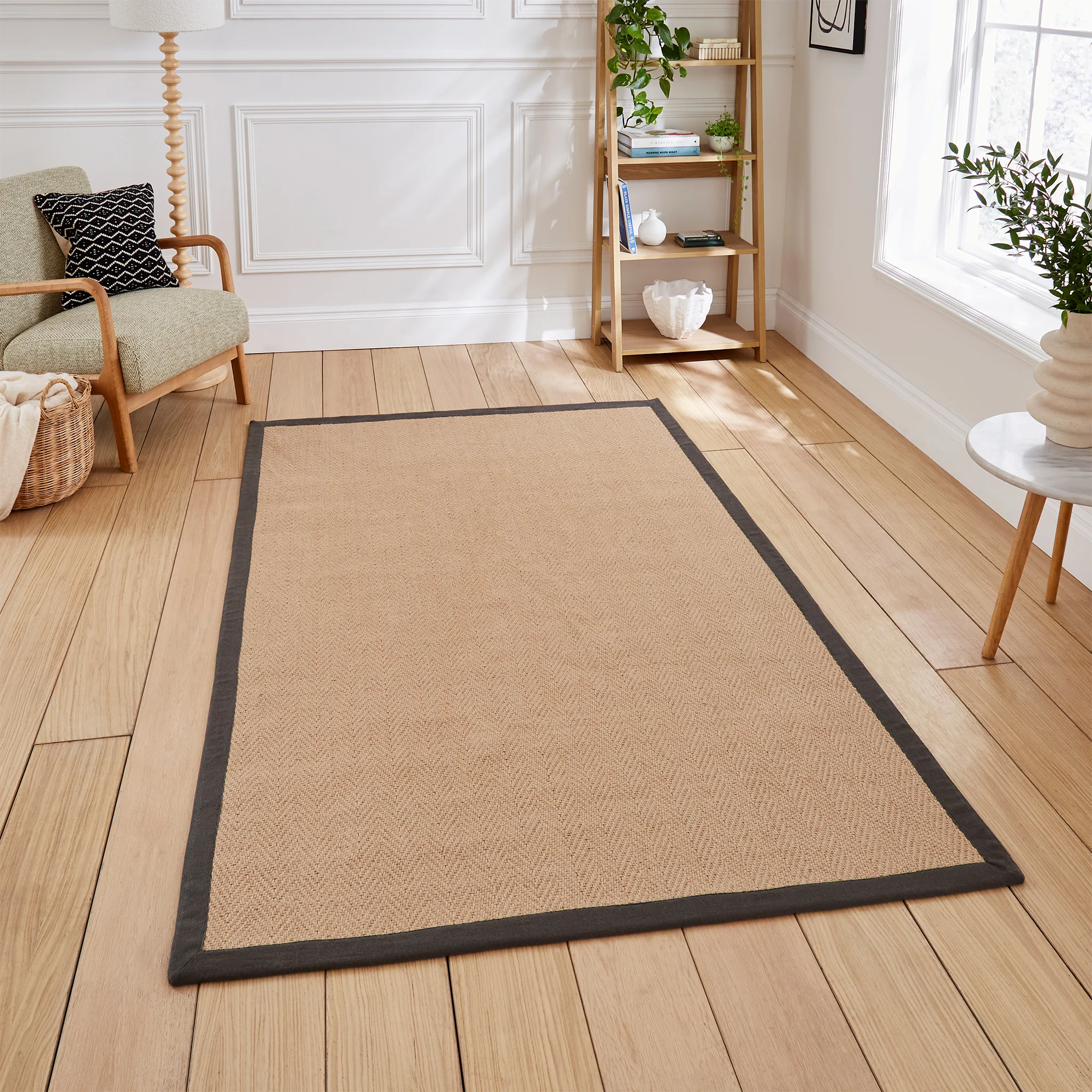 Ford Herringbone Jute Border Rug - Image 14